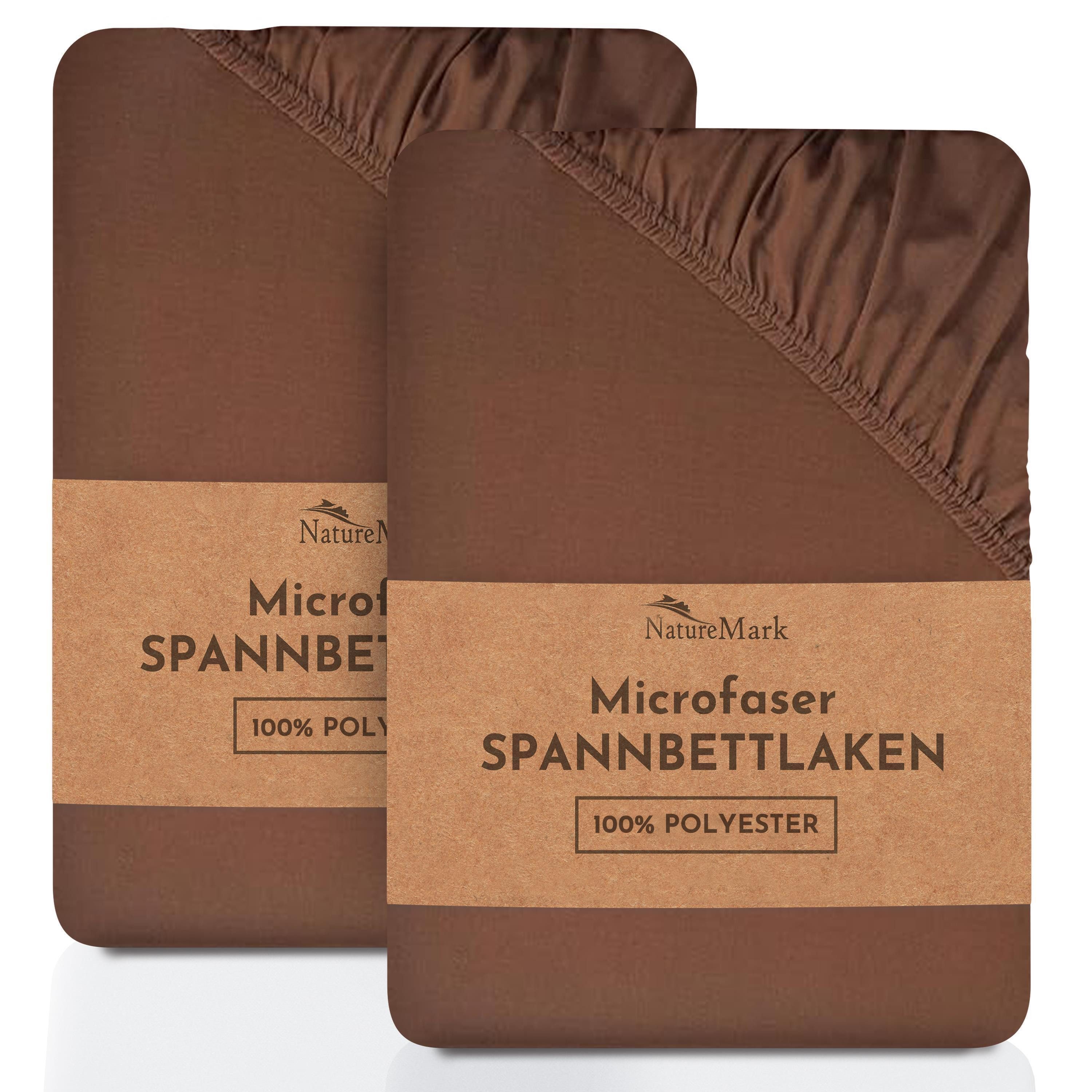 NatureMark Spannbettlaken 2er-Set Mikrofaser Spannbetttuch, Polyester, Gumm günstig online kaufen