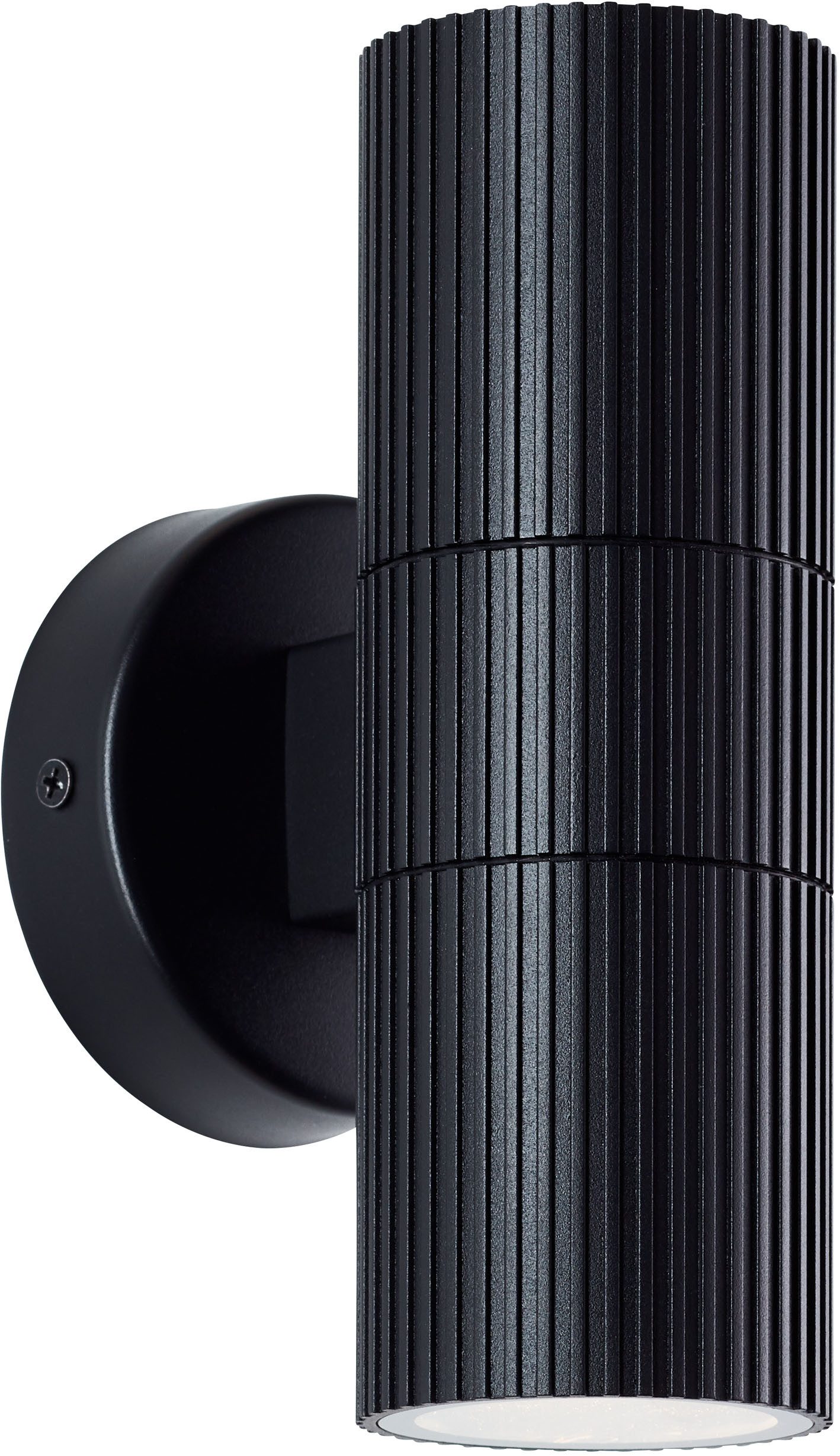 OTTO home Außen-Wandleuchte Kallina - Außenleuchte in schwarz, ohne Leuchtmittel, Up- & Down Light, GU10, IP44, Aluminium/Glas, Außenlampe, Wandlampe