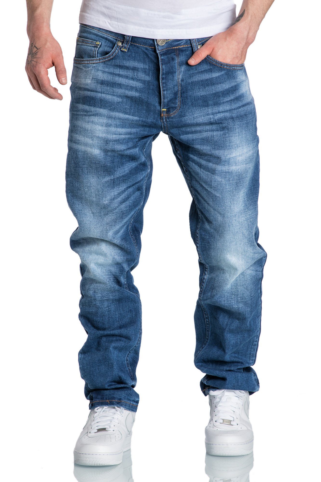 Amaci&Sons Straight-Jeans KANSAS Regular Fit Destroyed Джинсы