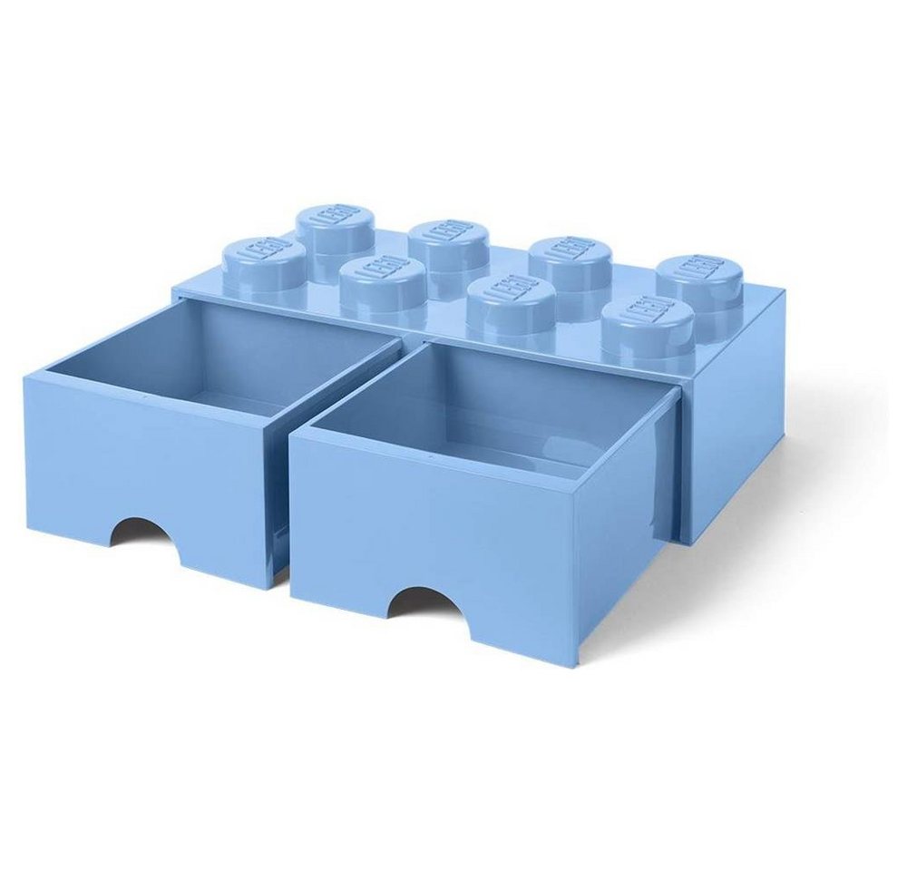 Thumbnail - Room Copenhagen Aufbewahrungsdose LEGO® Storage Brick 8 Hellblau, mit 2 Schubladen, Baustein-Form, stapelbar