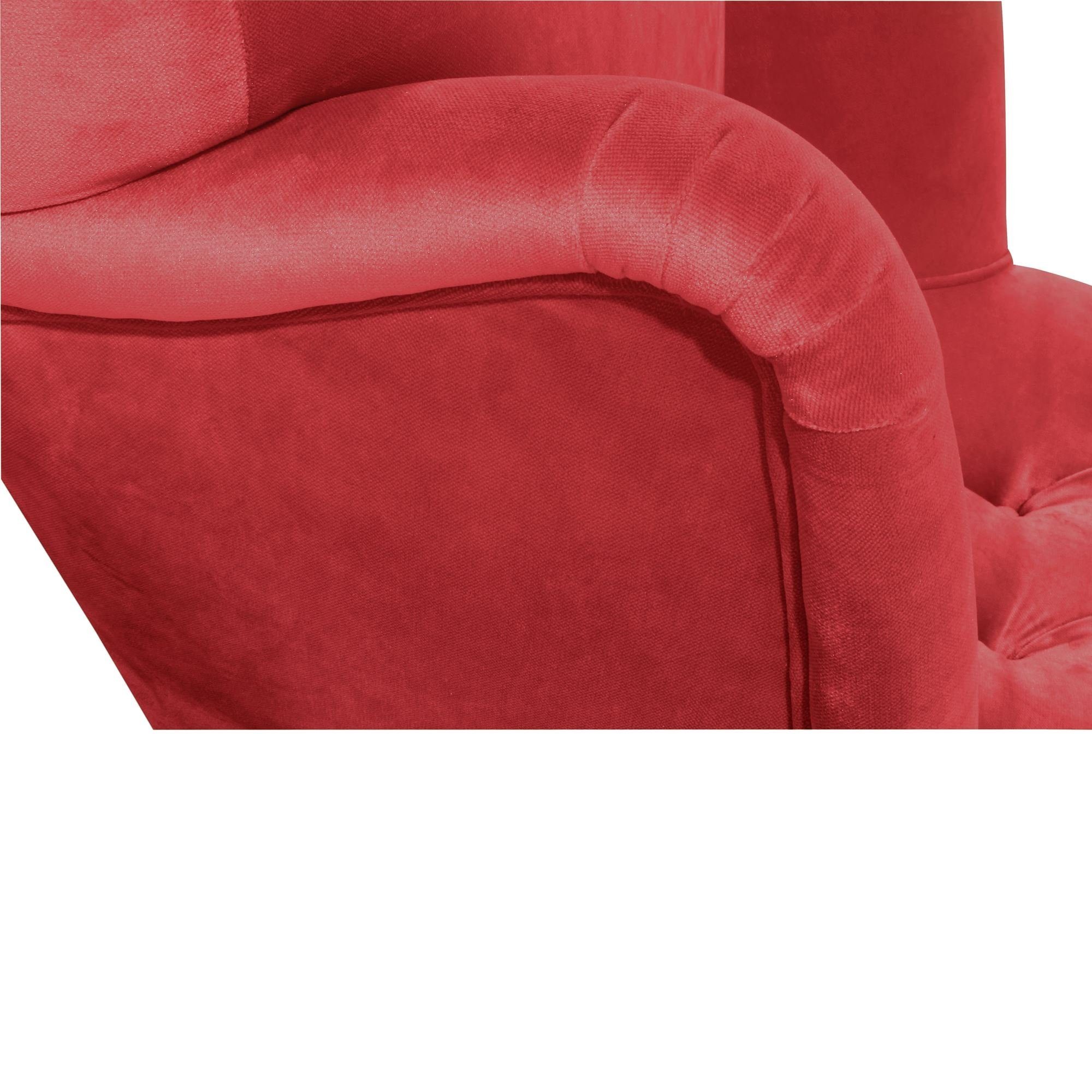 rot 58 (Sparpreis 21221 Sessel Kessel 1-St), Buche natur Samtvelours Bezug Sitz Sessel Kaiya aufm hochwertig Kostenlosem Versand, / verarbeitet,bequemer inkl.