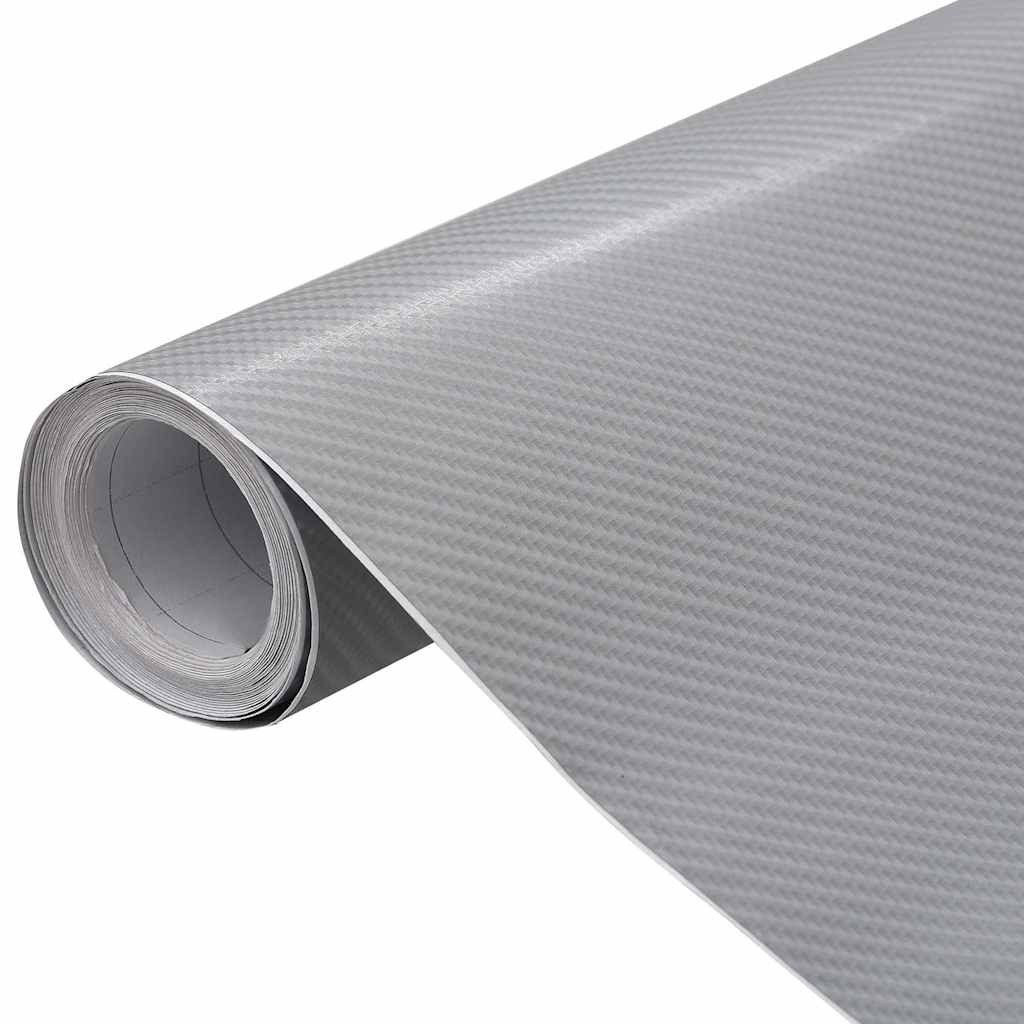 vidaXL Aufkleber Autofolien 2 Stk. 4D Silber 100x150 cm+50x150 cm, (2tlg), 2x Autofolie 4D Silber 100x150cm+50x150cm Selbstklebend Auto Folie