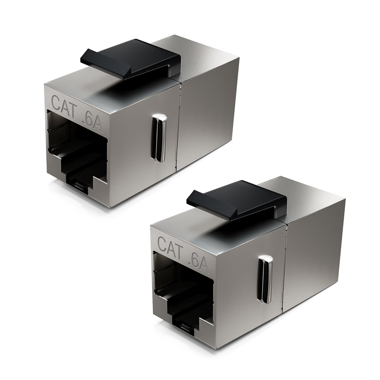 deleyCON deleyCON 2 CAT6a Keystone Modul Patchkabel Kupplung Verbinder Netzwerk-Adapter