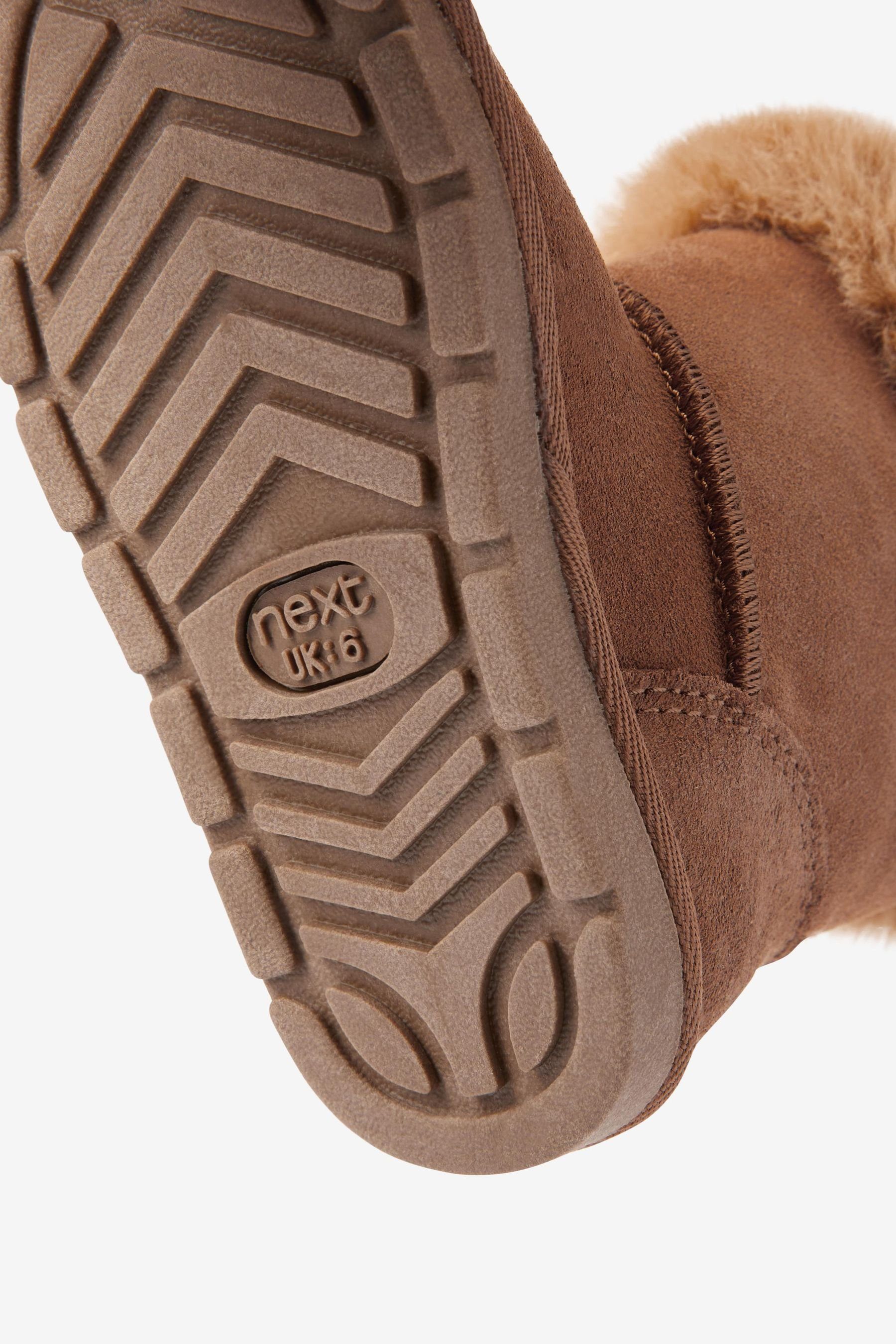 gefütterte Tan Wasserabweisende, Brown Stiefelette warm Next (1-tlg) Suede