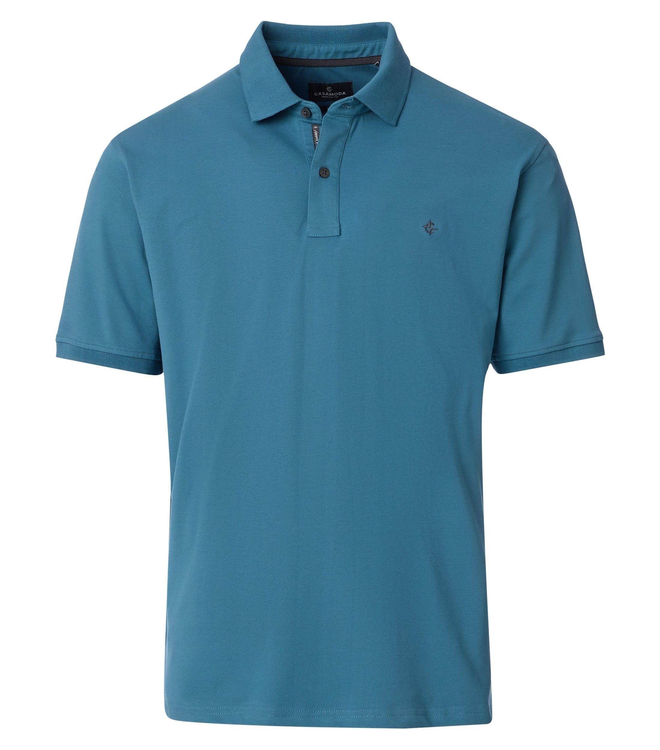 CASAMODA Poloshirt CASAMODA Herren Poloshirt Kurzarm Regular Stretch Piqué Aqua