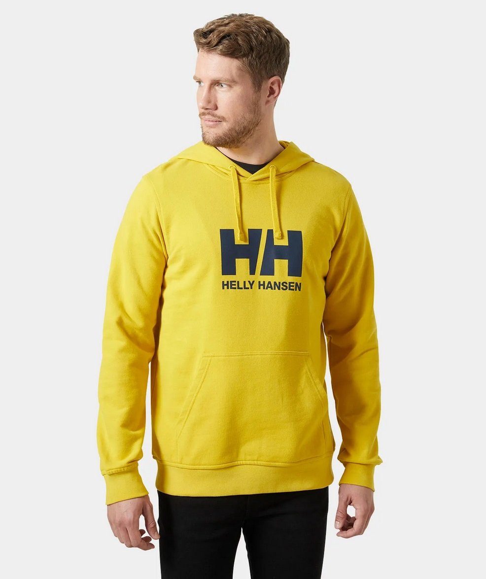 Helly Hansen Kapuzenpullover Logo Hoodie (Bio-Baumwolle) gelb Herren