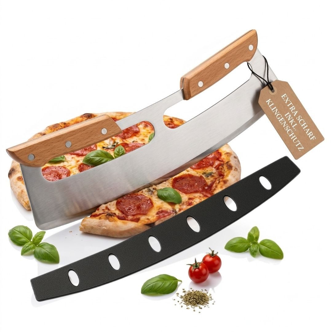 Topanbieter999 Pizzaschneider verschiedene Ausführungen, Extra scharfe Edelstahlklinge, inkl Klingenschutz