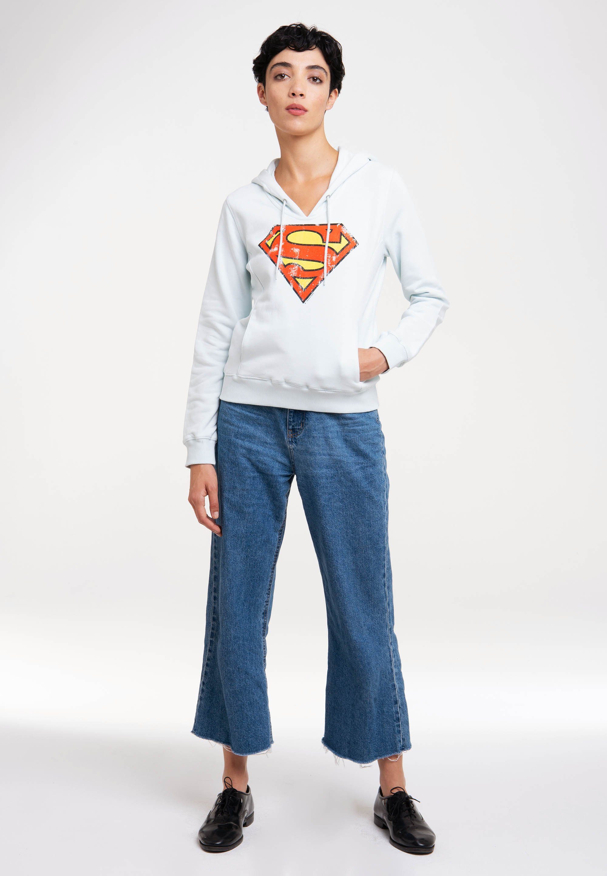 LOGOSHIRT Kapuzensweatshirt DC Comics - Superman mit lizenziertem Print