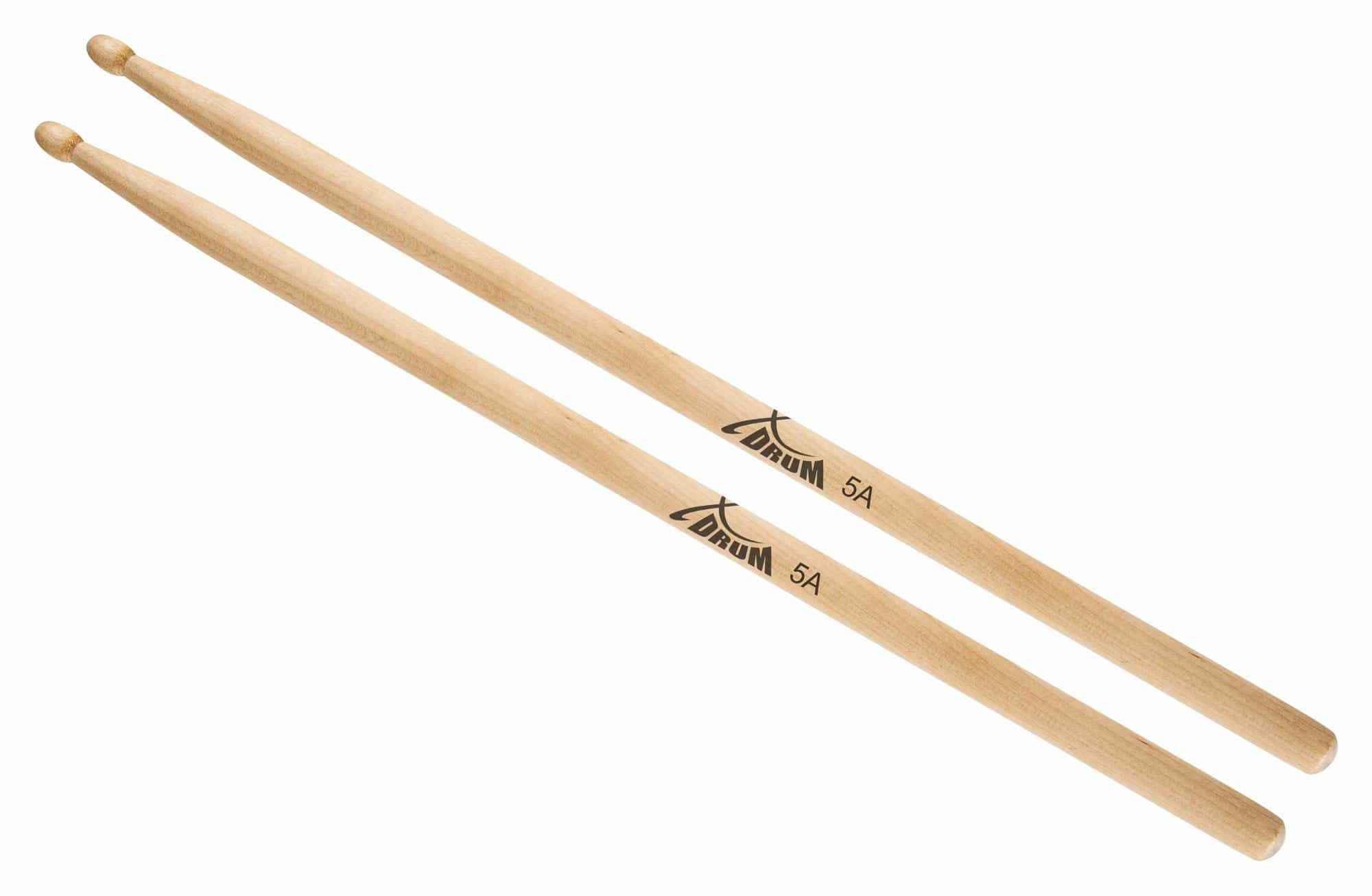 XDrum Schlagzeug 5A Drumsticks Wood Tip, Spitze: Ahornholz, tropfenförmig