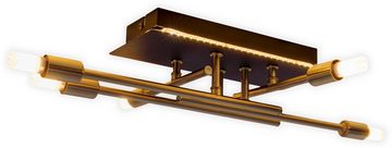 näve LED Deckenleuchte Ancona, LED fest integriert, Warmweiß, schwarz/gold, mit LED Backlight Lichtfarbe warmweiß, exkl. 5x G9