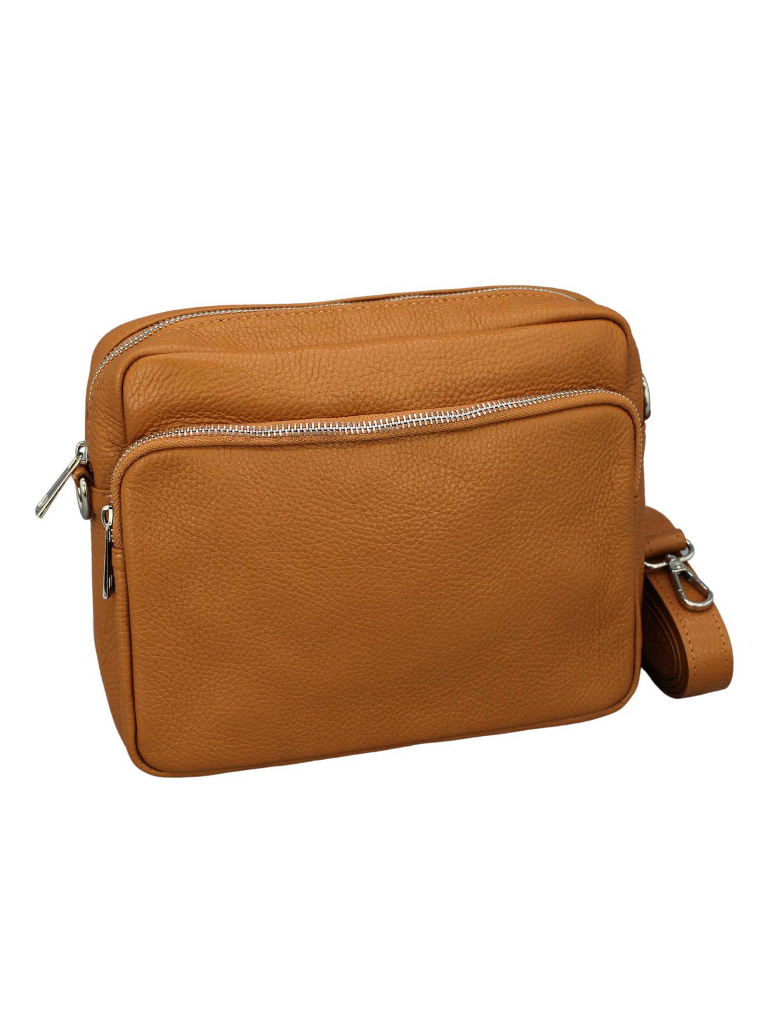 BRISE TASCHE Schultertasche Damen Umhängetasche aus echtem Leder, mit Reißverschlussfach
