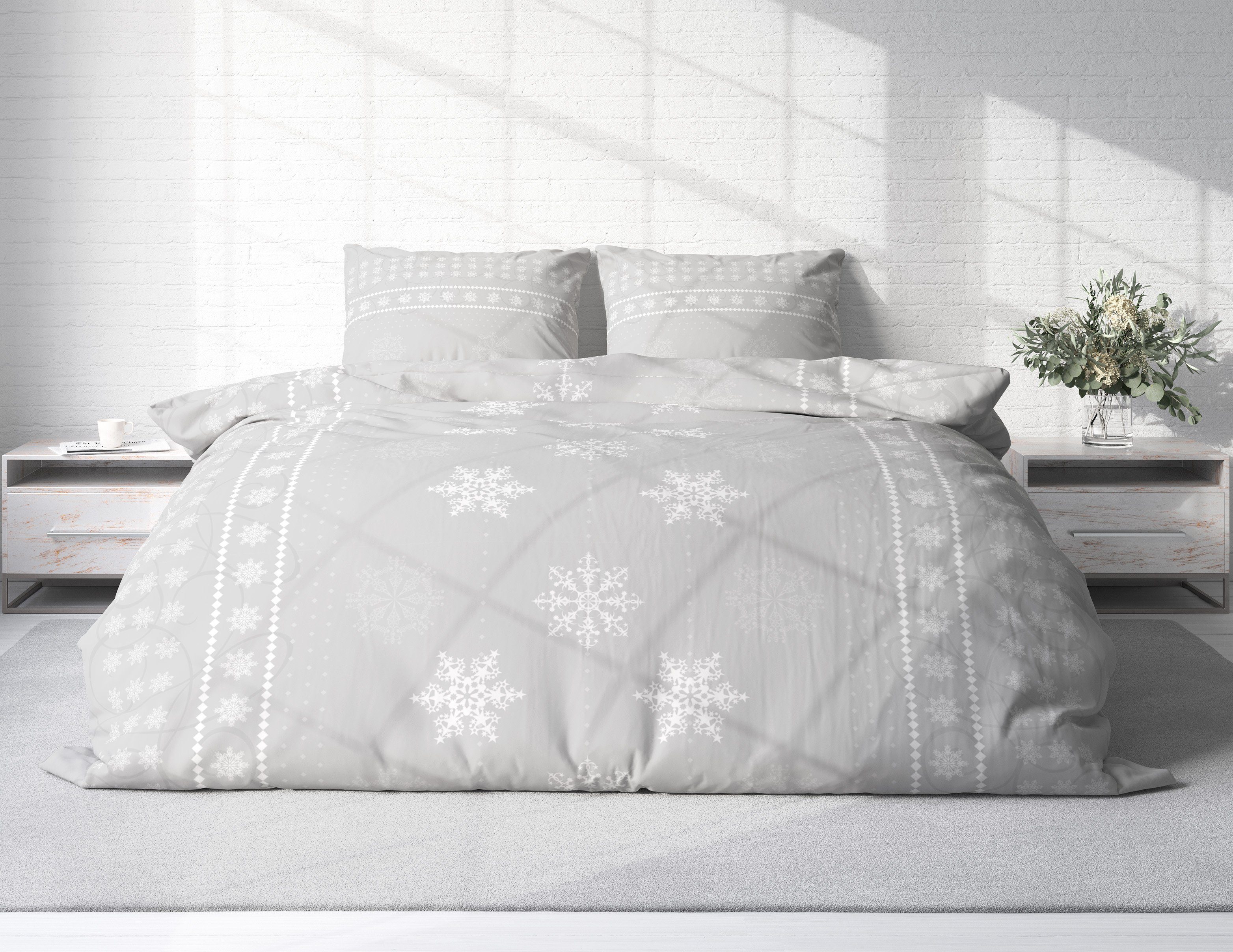 One Home Bettwäsche Schneeflocken, Biber, 3 günstig online kaufen