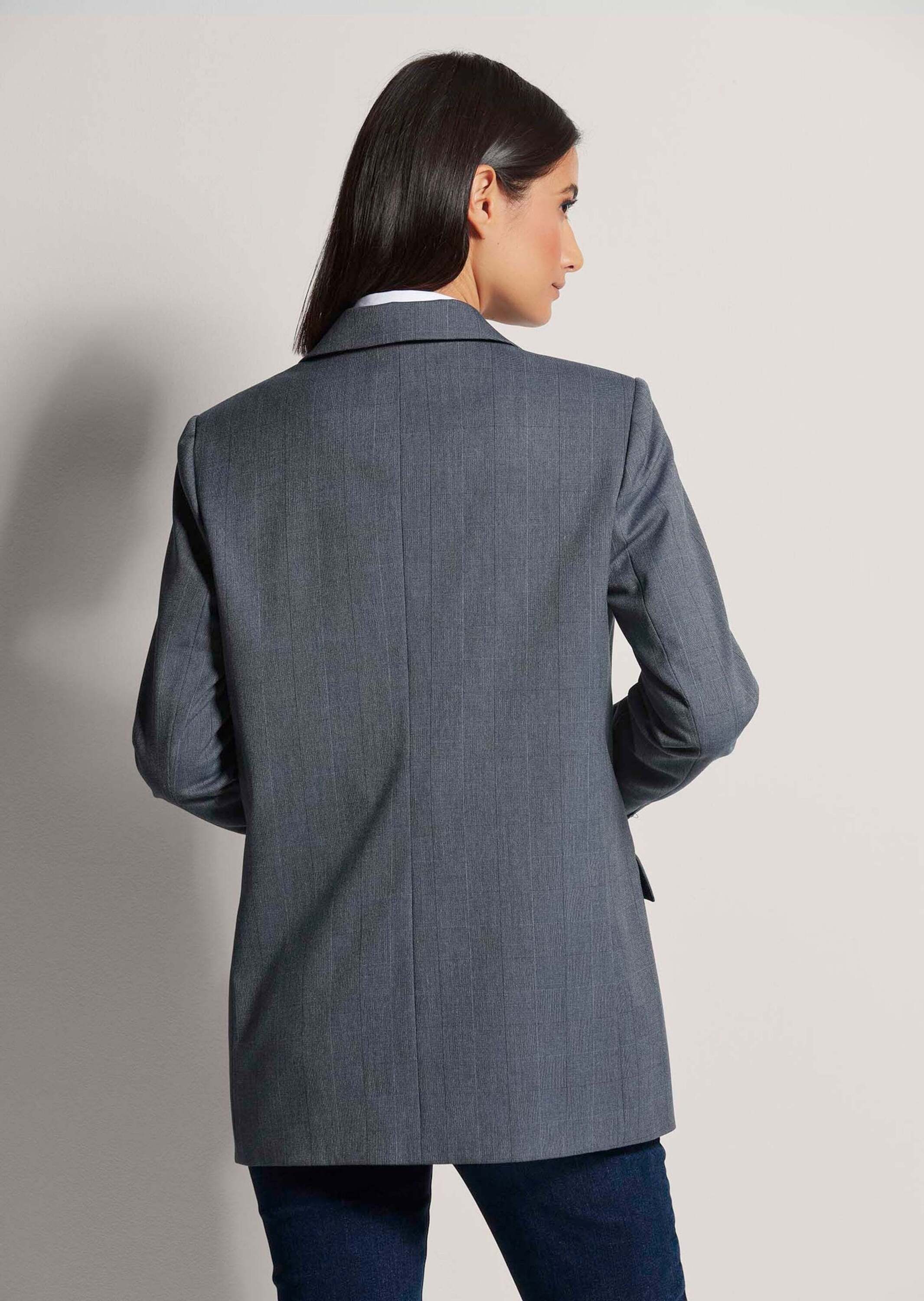 MADELEINE Kurzblazer Legerer Longblazer mit dezentem Karomuster