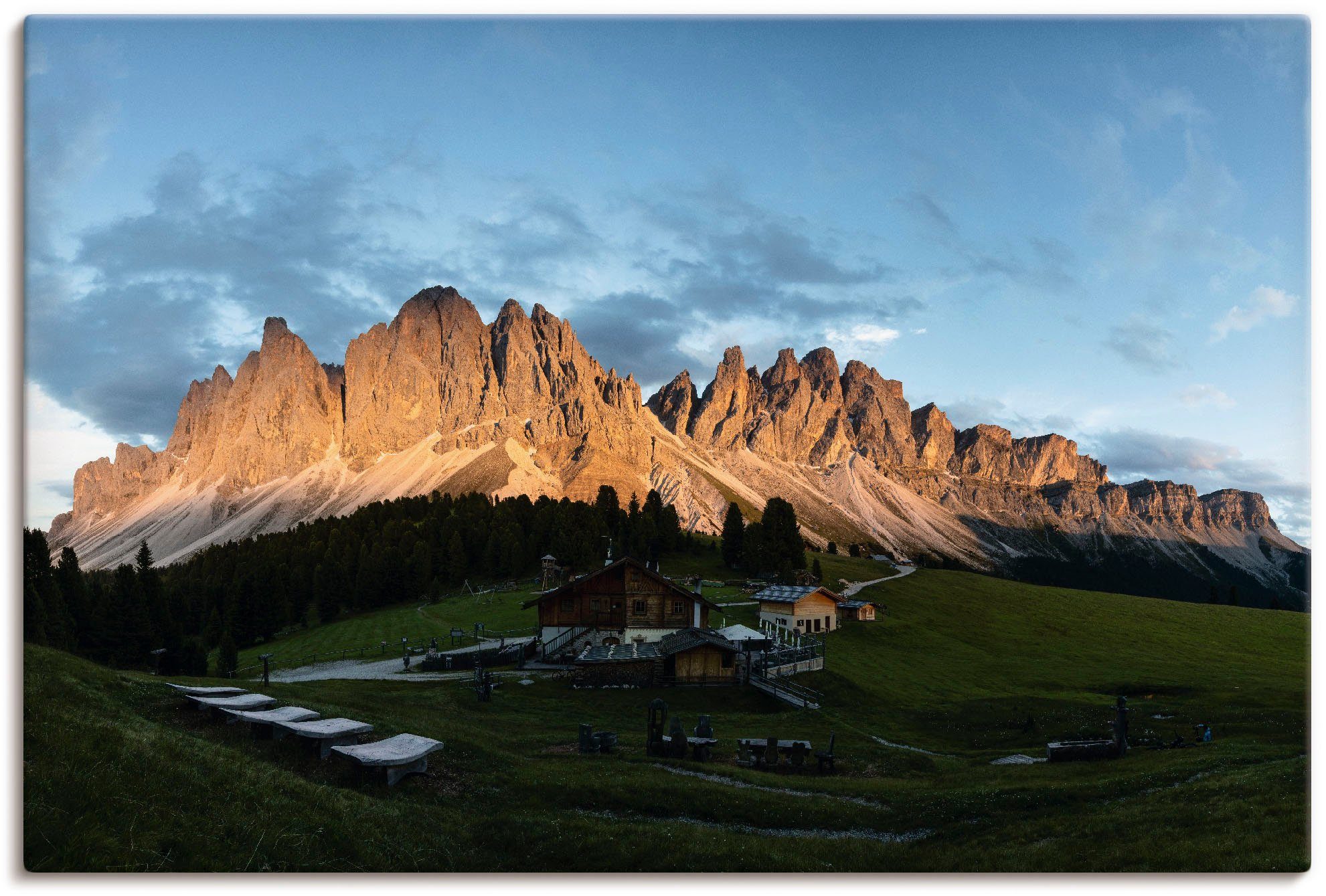 Artland Wandbild »Villnösser Geislerspitzen«, Bilder von Europa (1 Stück), in vielen Größen & Produktarten - Alubild / Outdoorbild für den Außenbereich, Leinwandbild, Poster, Wandaufkleber / Wandtattoo auch für Badezimmer geeignet-Otto