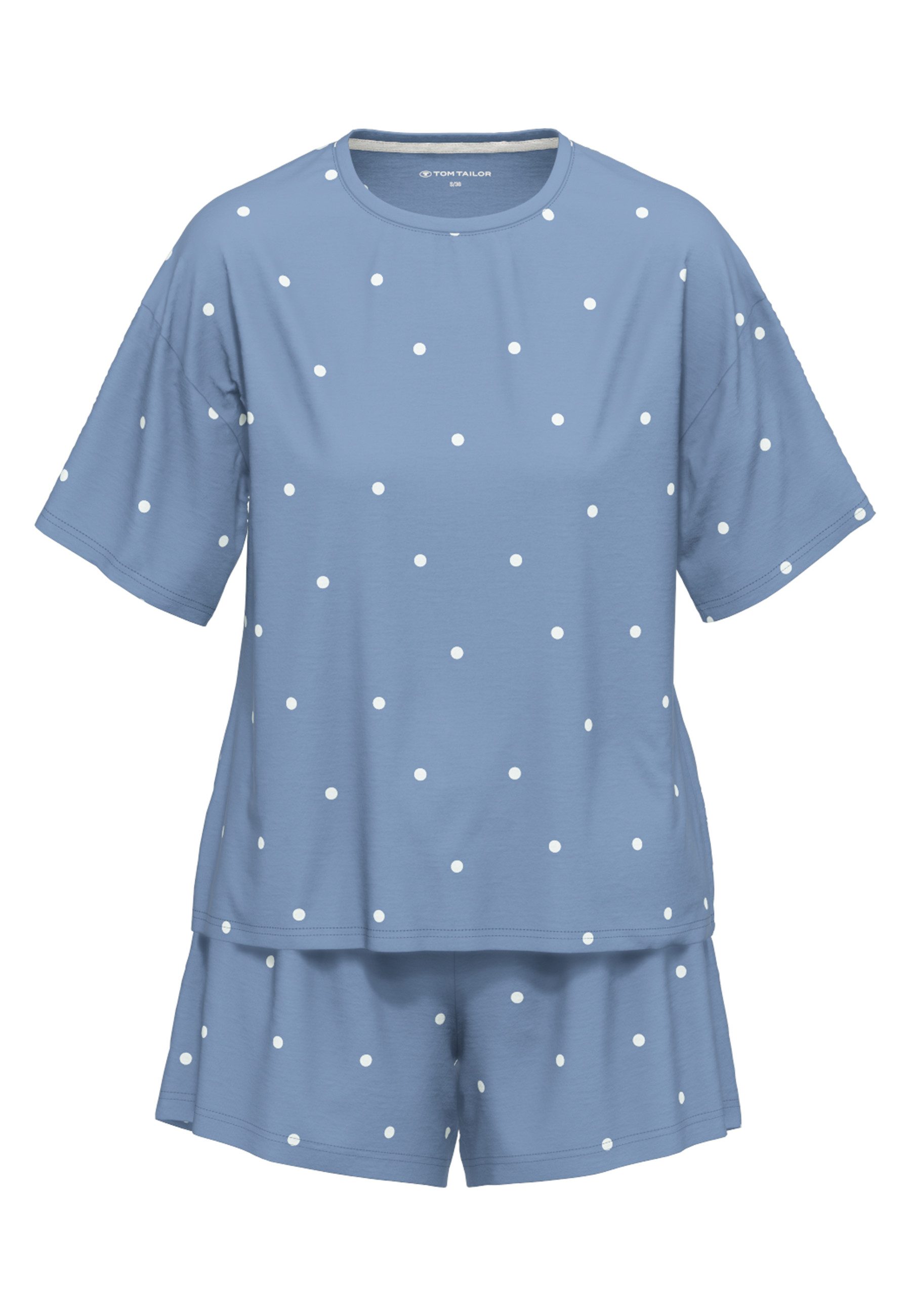 TOM TAILOR Shorty Charlotte (2 tlg) gepunktet, Kurzarm, Rundhalsausschnitt, günstig online kaufen
