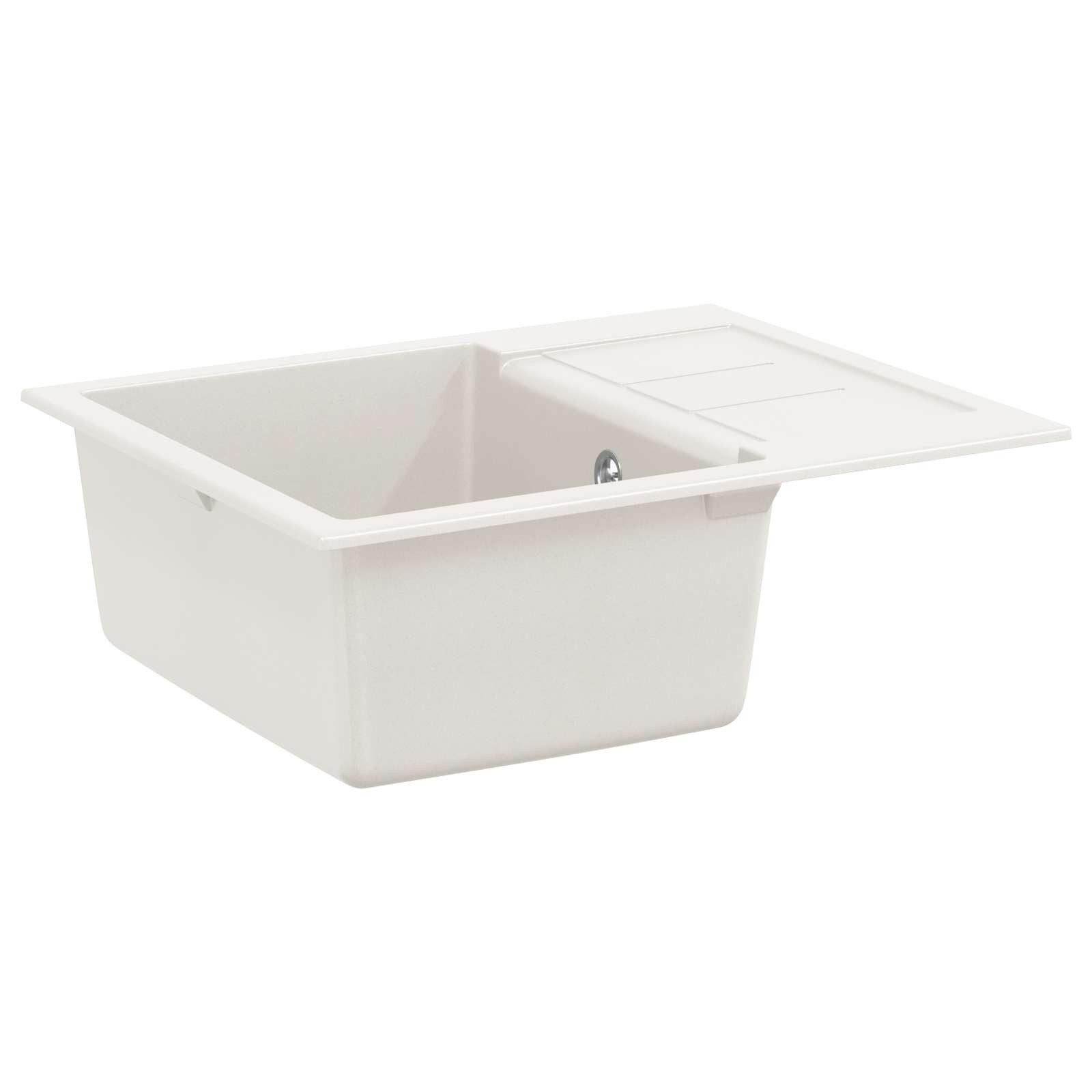 vidaXL Küchenspüle Weiß - 620 x 500 mm Waschbecken Weiß 620x500 mm 80 Quarz und 20 Harz, 62/50 cm