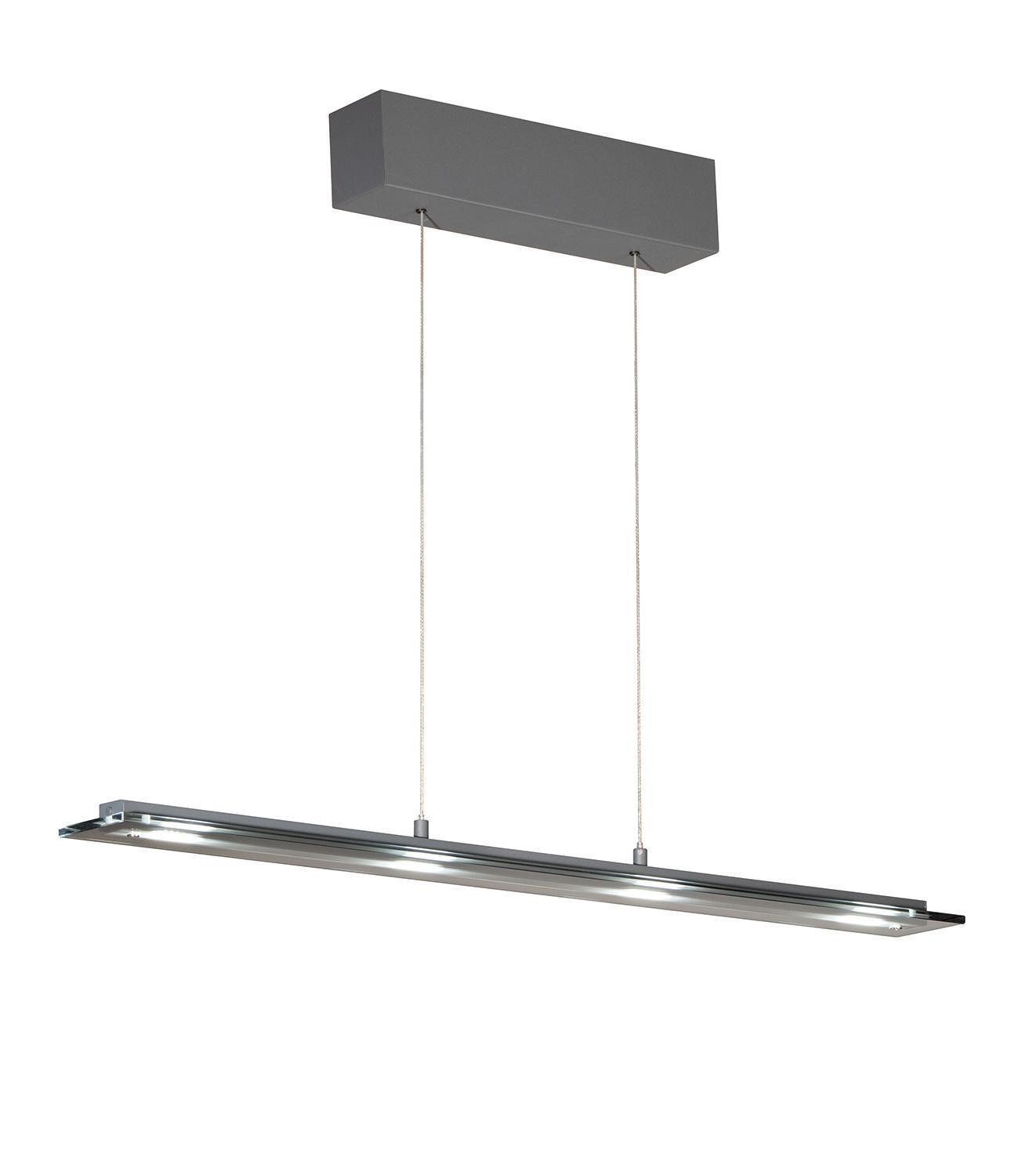 FISCHER & HONSEL LED Pendelleuchte TORVI, Sandgrau, Rauchfarben, Glas, Metall, Anpassung der Farbtemperatur, Dimmfunktion, LED fest integriert, Extra-Warmweiß, Neutralweiß, Höhenverstellbar, B 88 x H 180 x T 9 cm