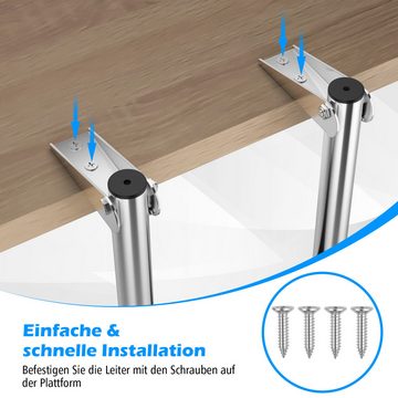 COSTWAY Poolleiter, 4 stufig, 40,5-115,5cm verstellbar, bis 227kg, klappbar