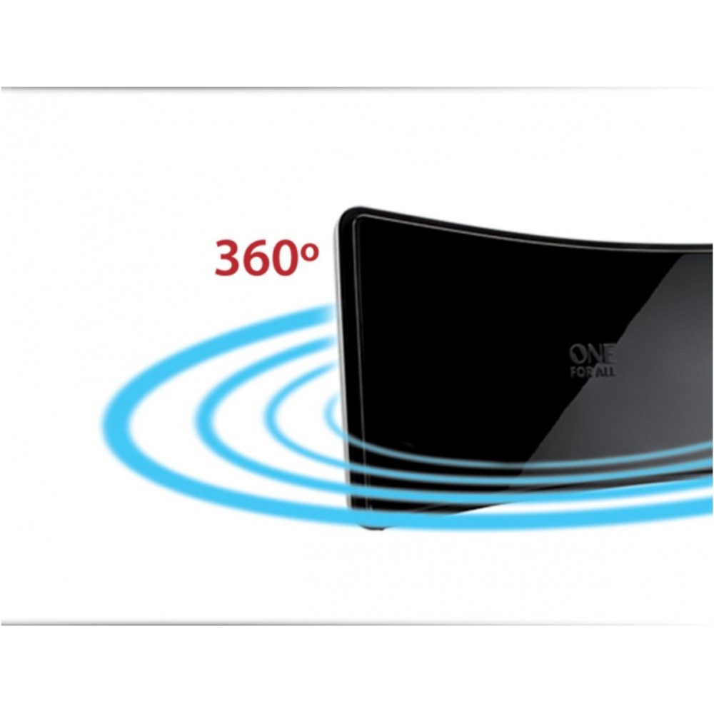 One for All SV9420-5G 360° Curved DVB-T2 Zimmerantenne schwarz Innenantenne