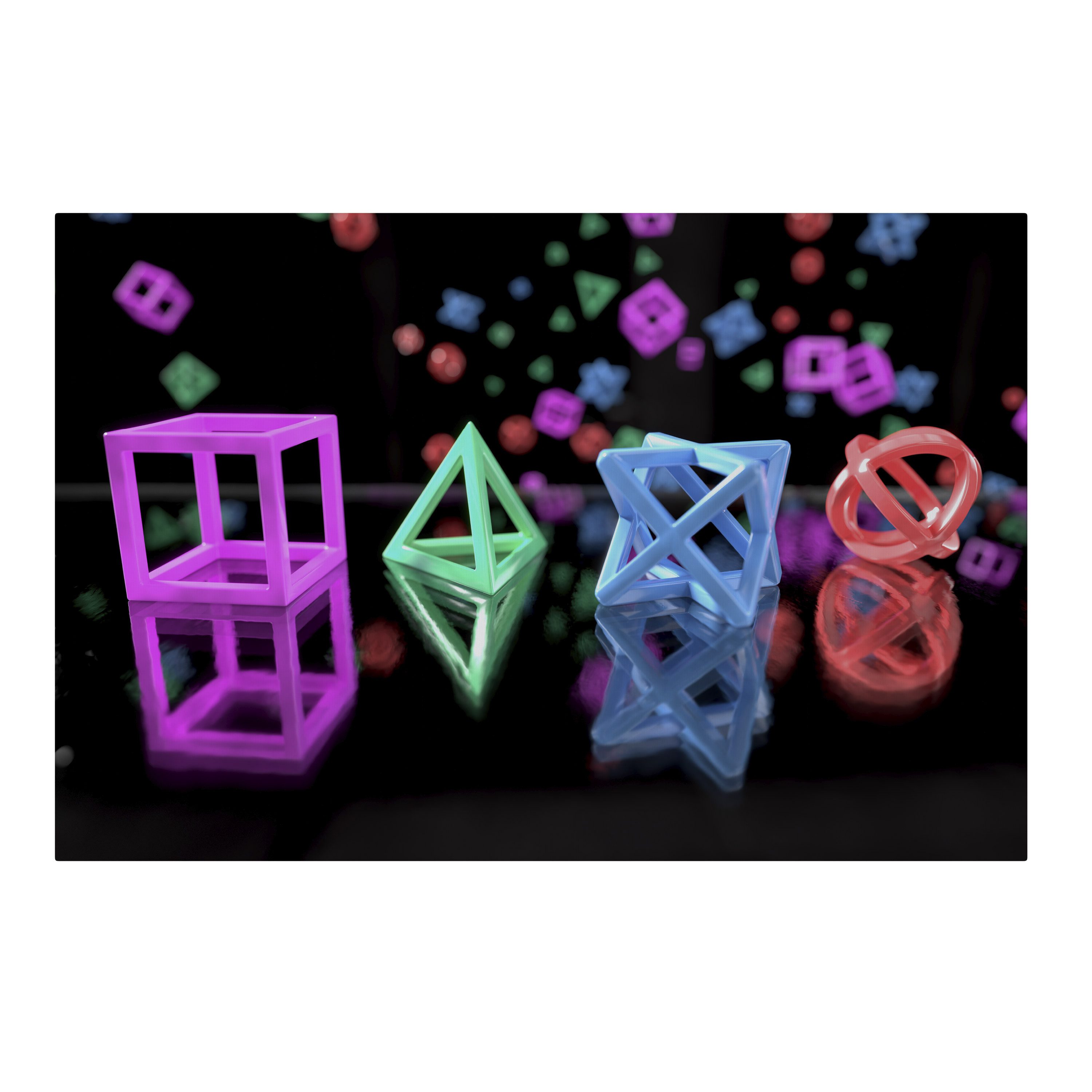 SPACEREBELS Leinwandbild GAMER GLOWING ICONS, Abstrakt (1 St), 3 cm Keilrahmen, Baumwollleinwand