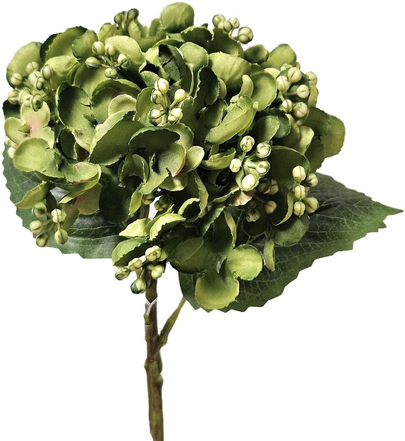 Kunstblume Hortensie MYNMAR, grün, 35cm Hortensie, artplants, Höhe 35.0 cm