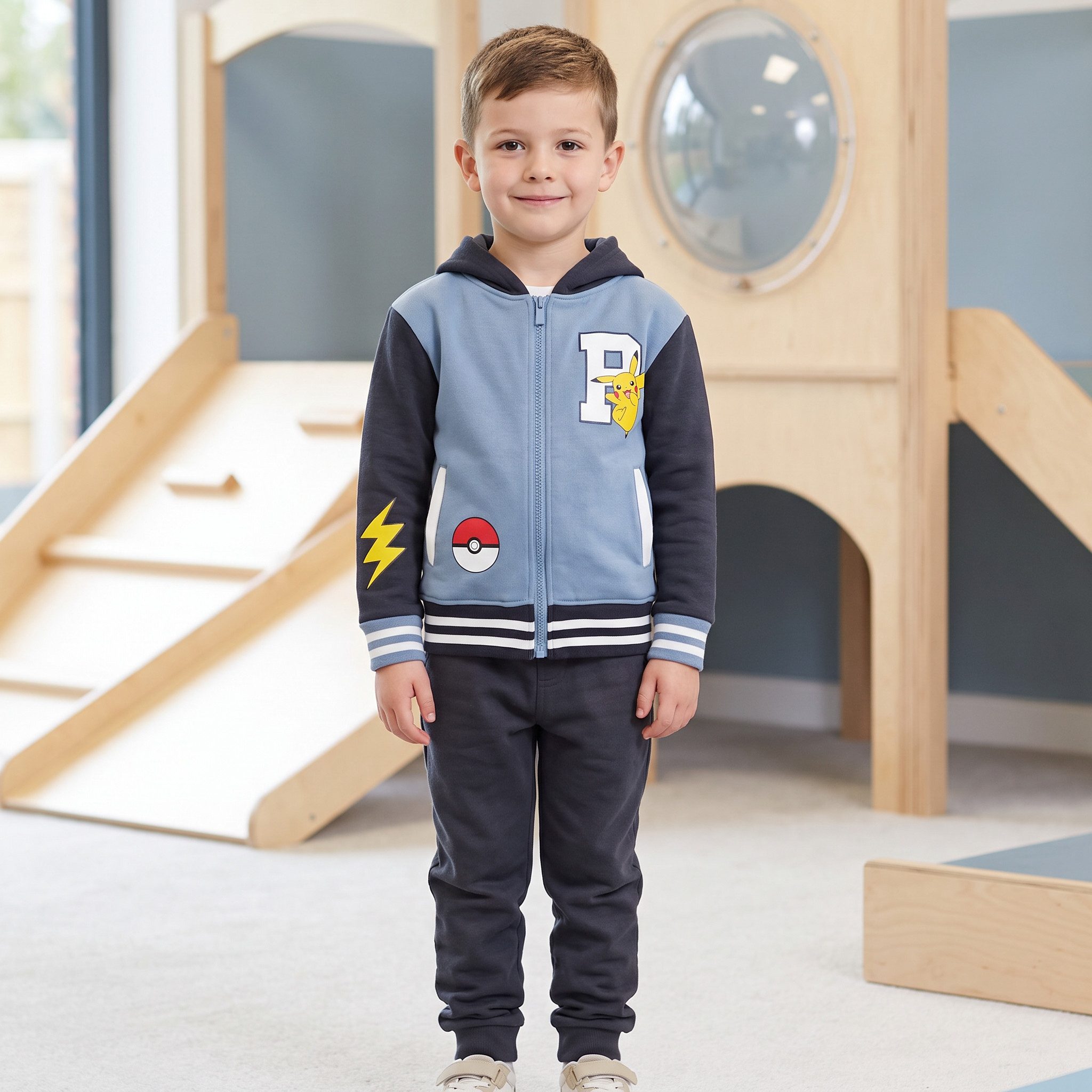 POKÉMON Kapuzenpullover Pokemon Pikachu Kinder Jungen Hoodie Jacke Gr. 98 bis 128 – Bild 5 von 5