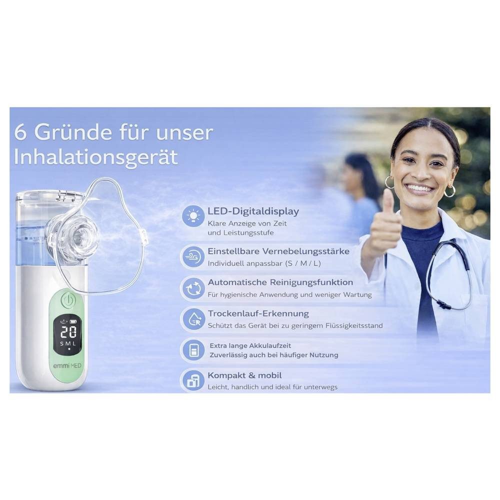 Emag Inhalator Emmi-Med Inhalator mit Ultraschall, mit Inhalationsmaske, mit