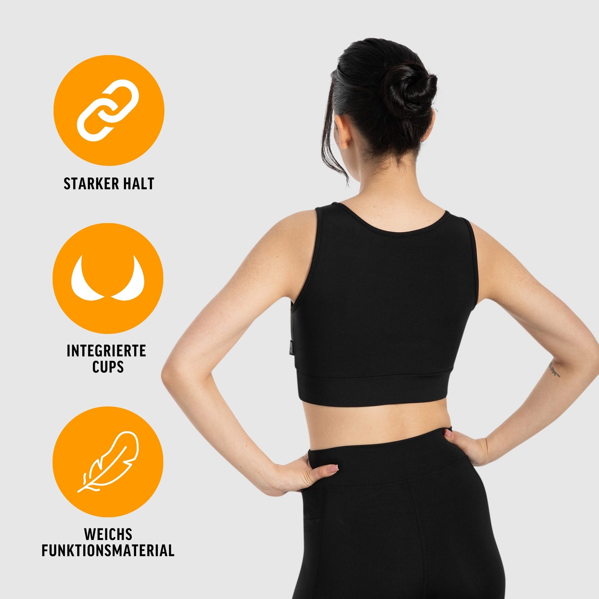 Smilodox Sport-BH Kathi, Bra mit Zip-Front, integriertem Cup & reflektierendem Piping elastisches Material & breiter Unterbrustbund Top, Workout Training