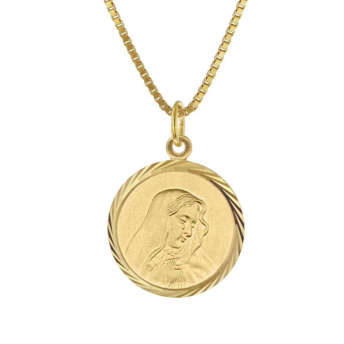 trendor Kette mit Anhänger 41408, Madonna 333 Gold mit vergoldeter Silberkette