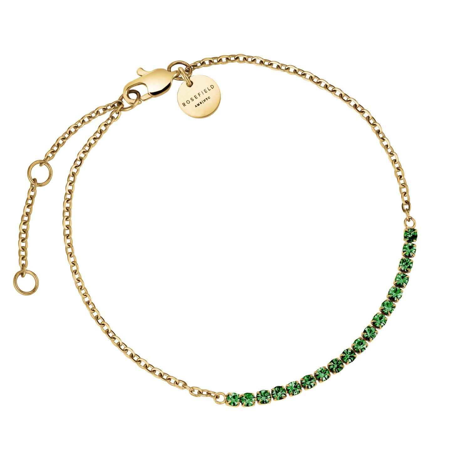 ROSEFIELD Tennisarmband Damen-Armband TennisGoldfarben Grün