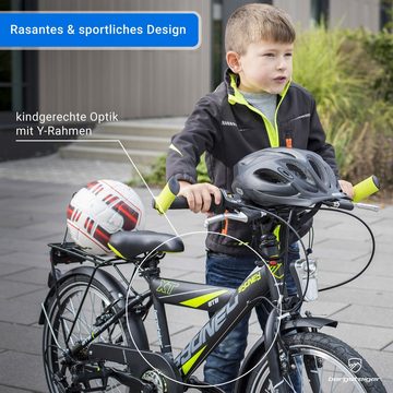 bergsteiger Kinderfahrrad Sydney 20, 24 Zoll Kinderfahrrad, 6, 7, 8, 9 Jahre, StVZO, 6 Gang Shimano Tourney RD-TY300 Schaltwerk, Kettenschaltung