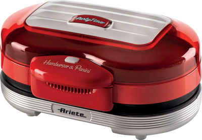 Ariete Kontaktgrill 0205R Party Time Hambuger Maker, rot, 1200 W