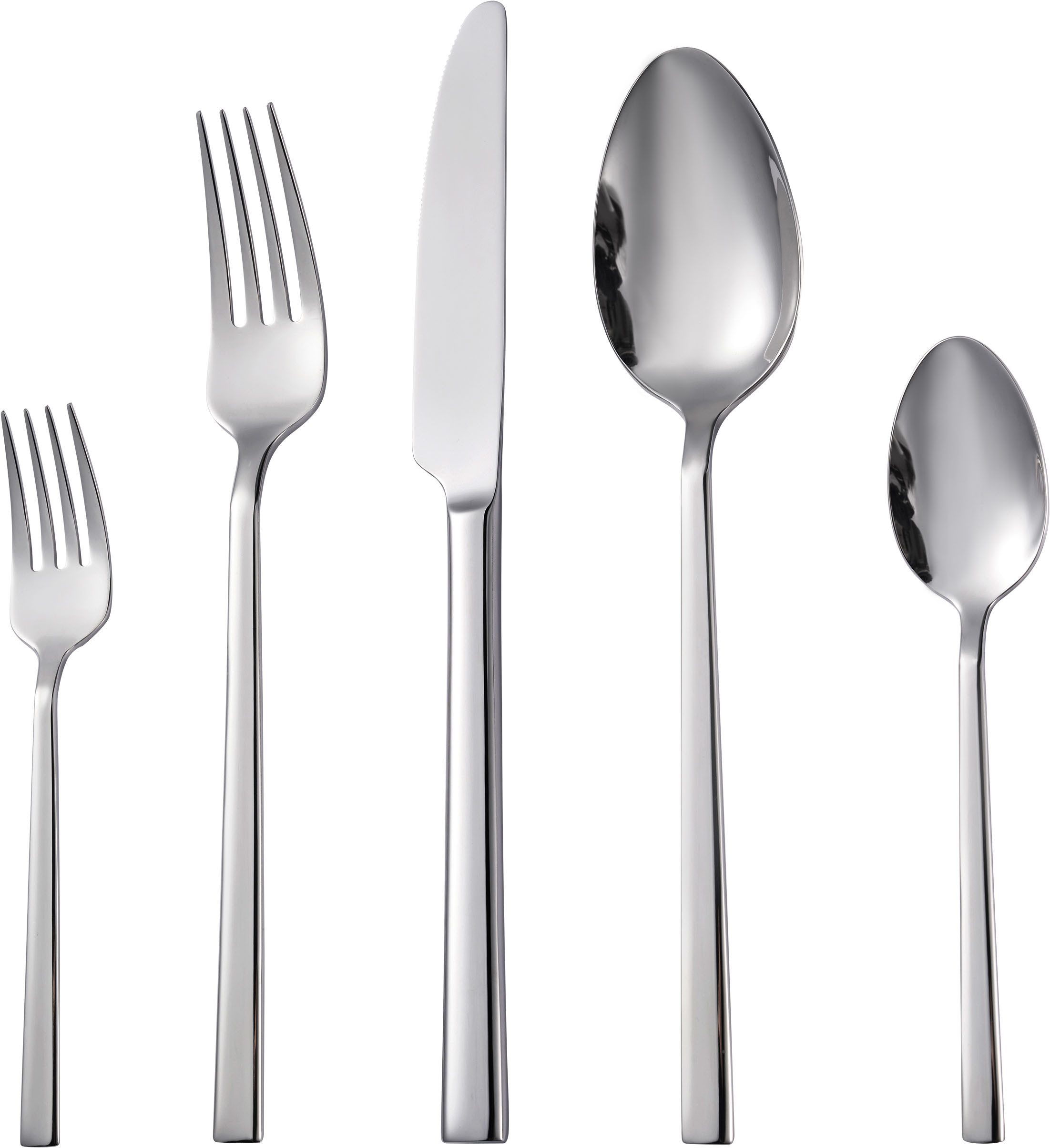 Hanseatic Besteck-Set DAILY (30-tlg), 6 Personen, Edelstahl 18/10, leichtes und minimalistisches Design