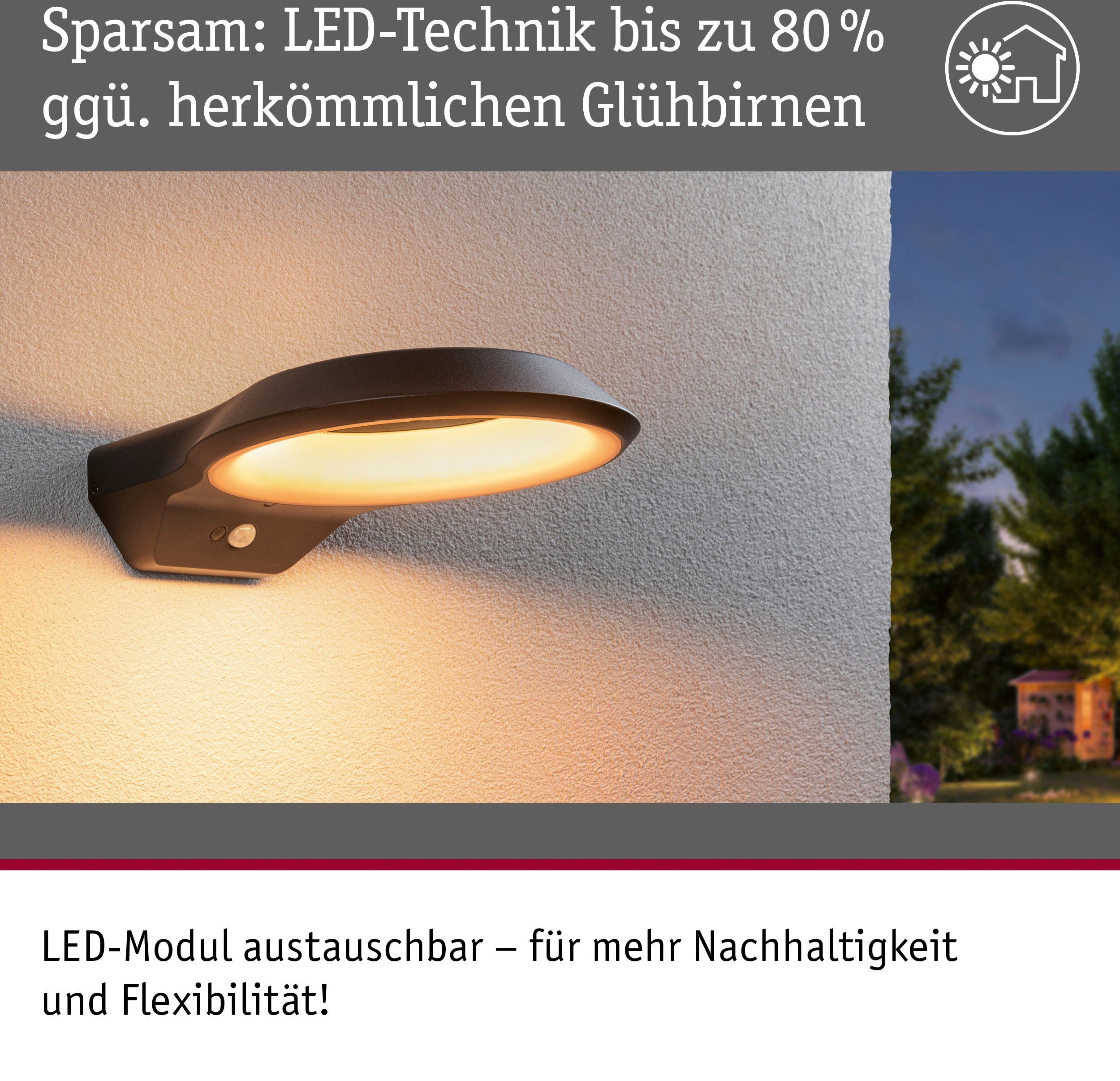 Paulmann Anela LED 230V, integriert, insektenfreundlich LED Außen-Wandleuchte fest