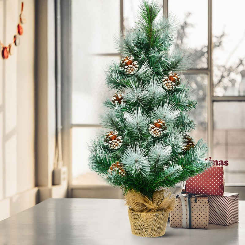 COSTWAY Künstlicher Weihnachtsbaum, 34 schneebedeckte Spitzen PVC Nadeln 60cm