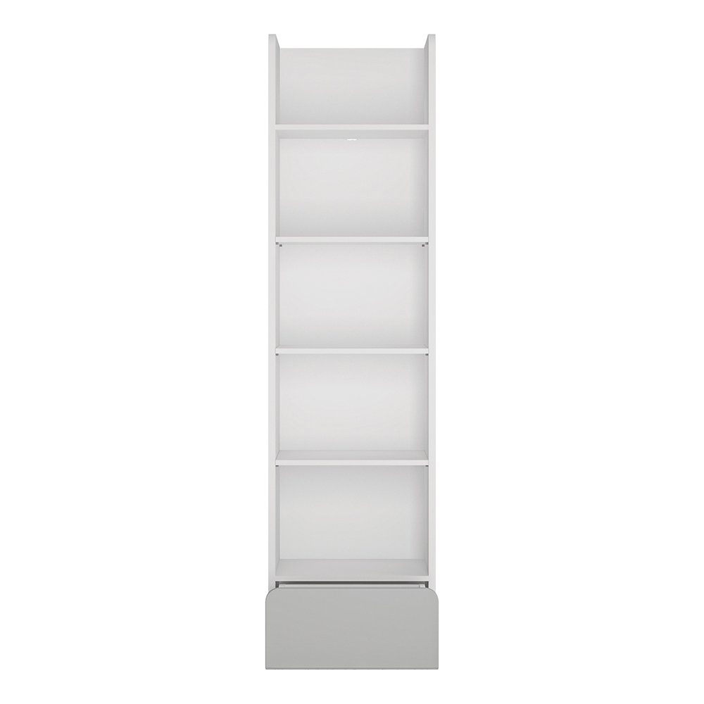 Lomadox Regal FLINT-129, weiß, grau, Bücherregal, günstig online kaufen