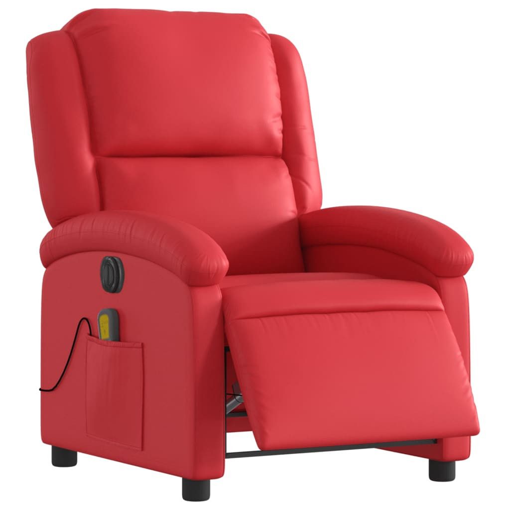 Sessel Massagesessel Elektrisch Rot Kunstleder