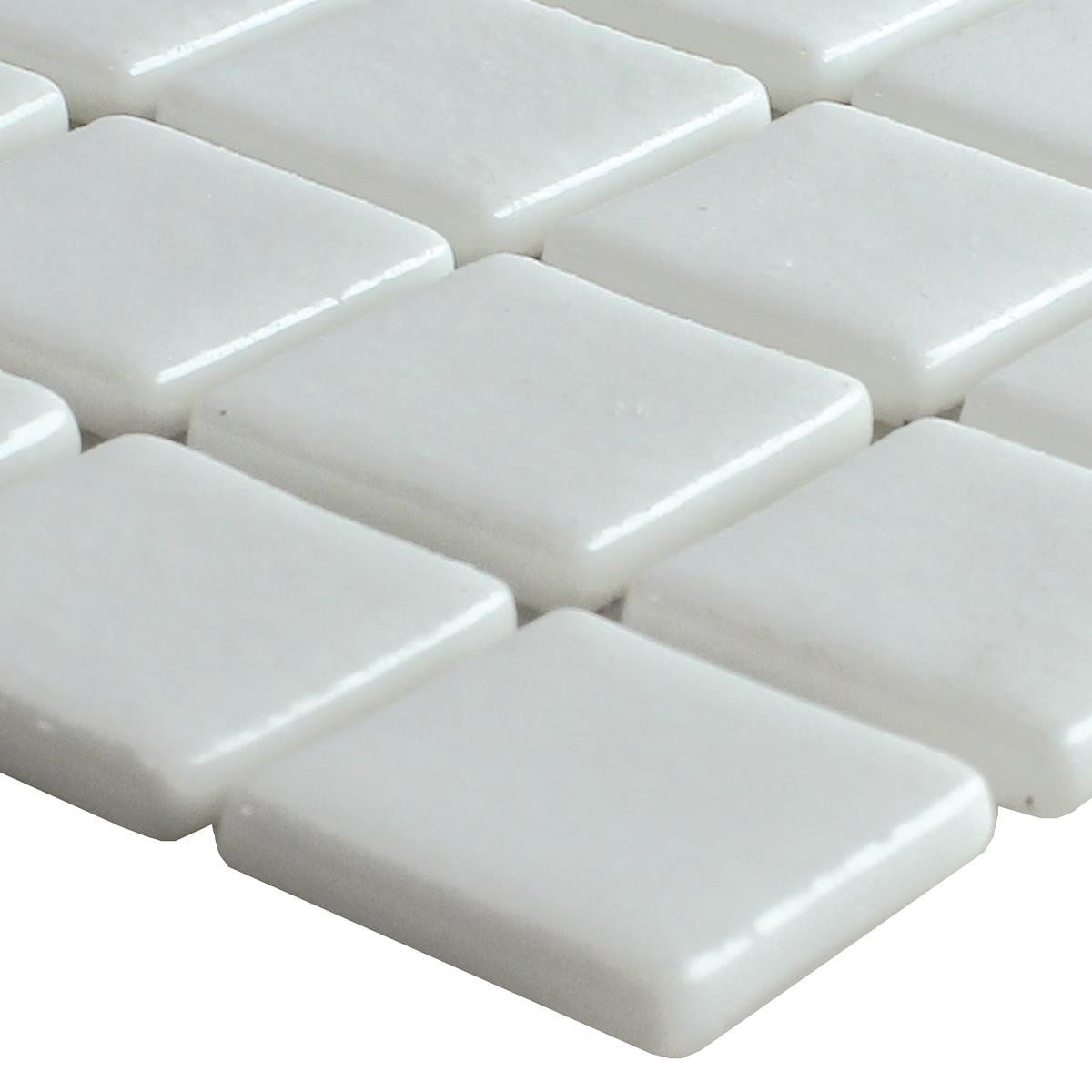 Mosafil Mosaikfliesen Muster von Glas Schwimmbad Pool Mosaik Antonio, Glas 10.000x10.000, weiß, Eco Glas - Punktverklebt - Frostsicher - Wasserdicht - Wasserfest -