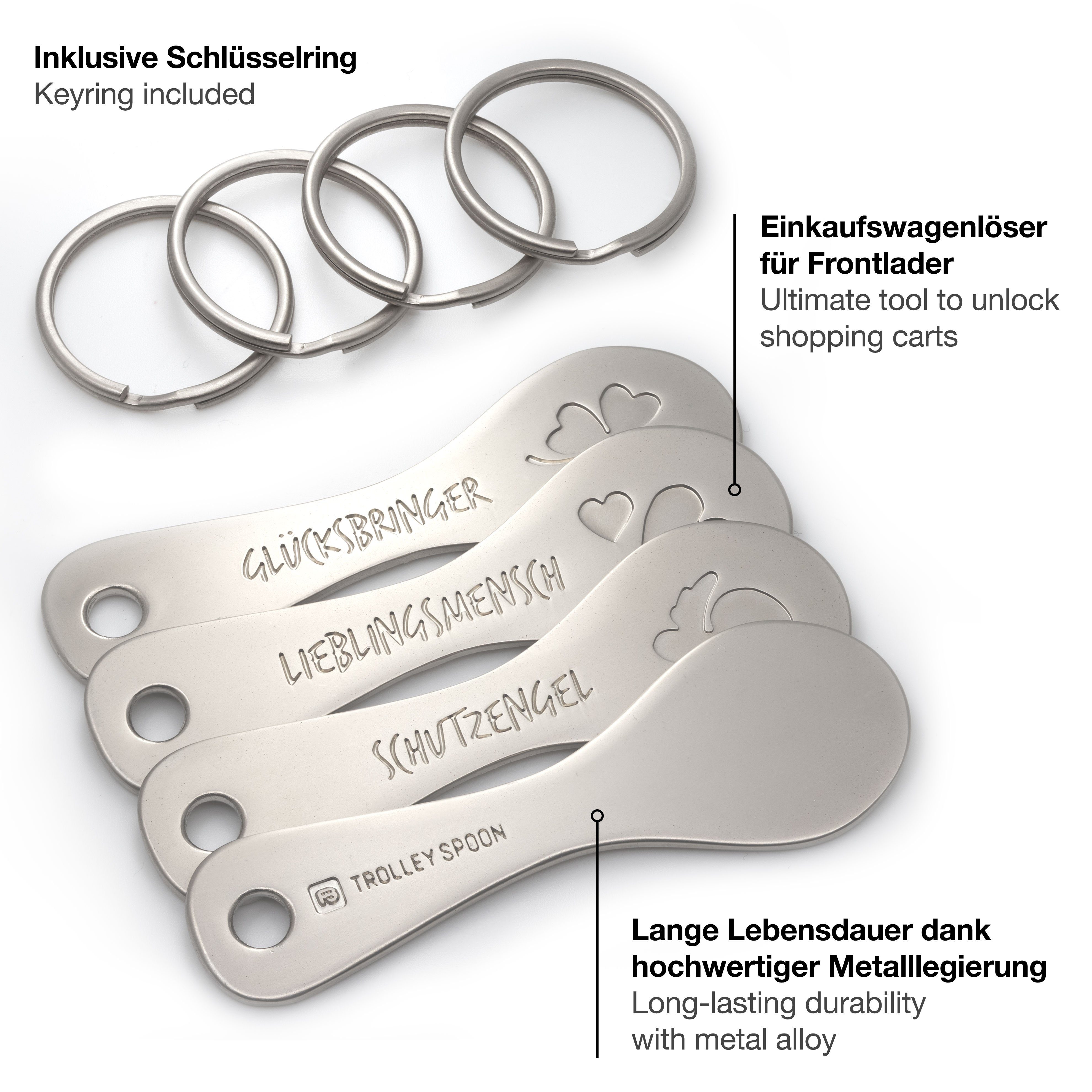 FABACH Schlüsselanhänger Trolley Spoon Einkaufswagenlöser - Einkaufswagench günstig online kaufen