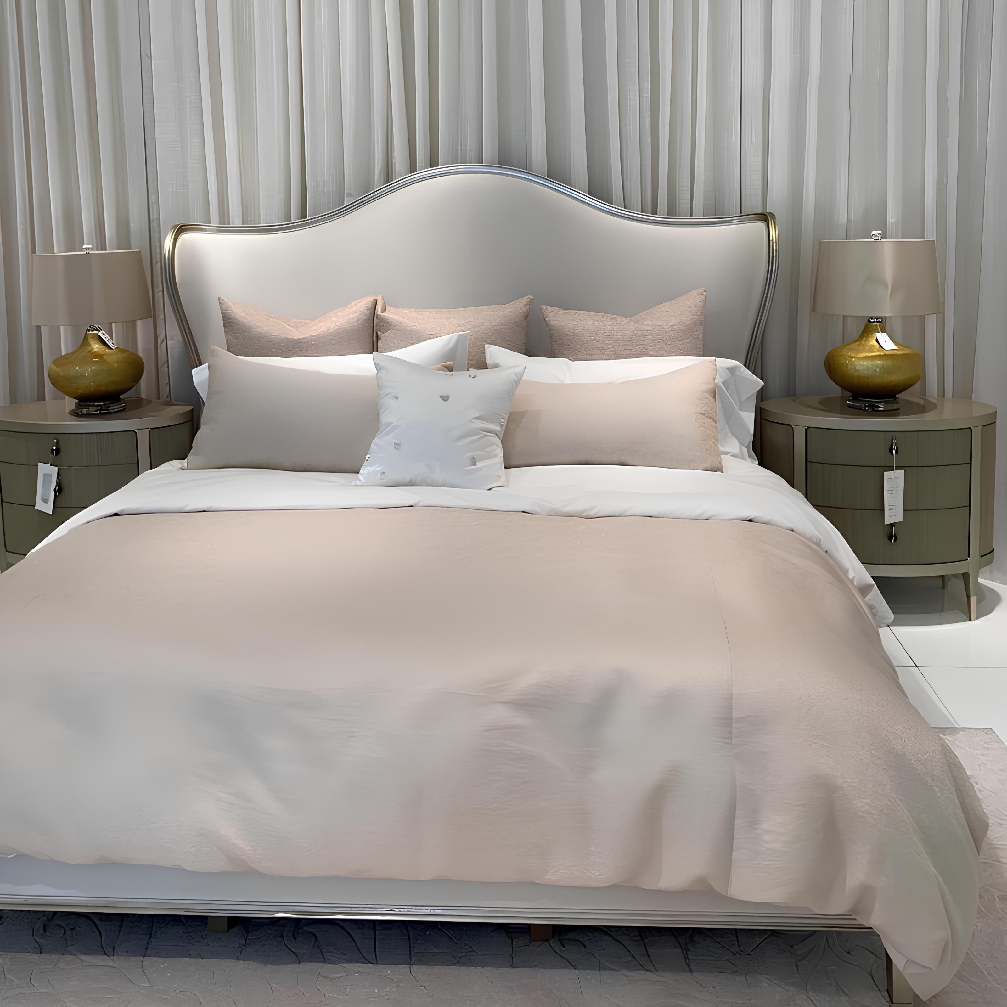 Xlmoebel Polsterbett Designer-Holzbett mit edlem Polster und zeitlosem Design (Bett, 1-tlg., Bett), Hergestellt in Europa