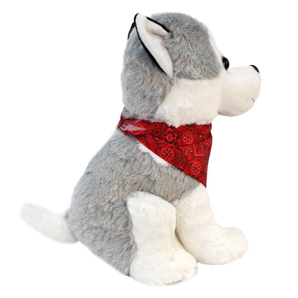 Euro Souvenirs Kuscheltier Sitzender Plüsch Husky mit Halsband - ca. 31 cm (1-St)