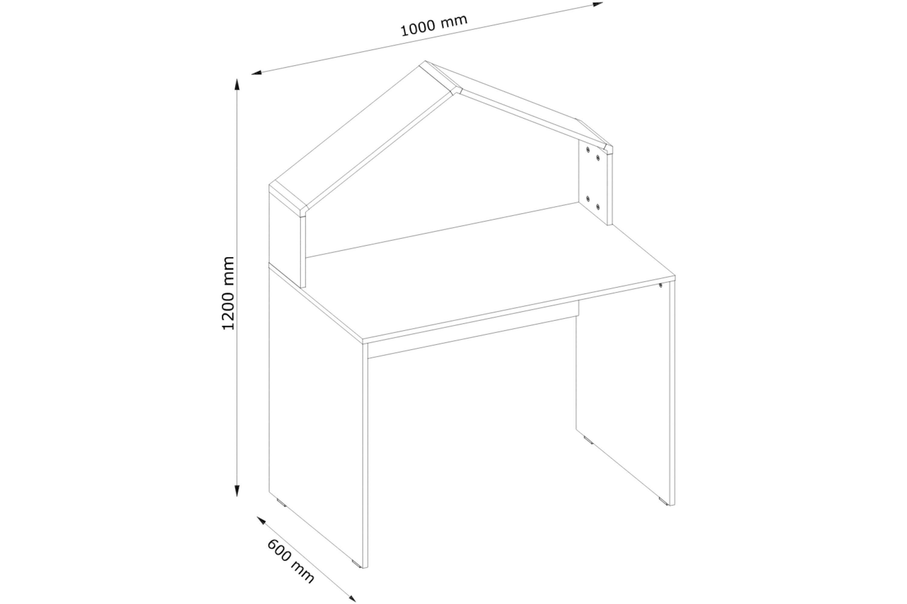 Rahmen Konstruktion, Konsimo mm, Kinderschreibtisch MIRUM stabiler Schreibtisch im Computertisch, Tischplatte Hausstil 16 verstärkte Kinderschreibtisch