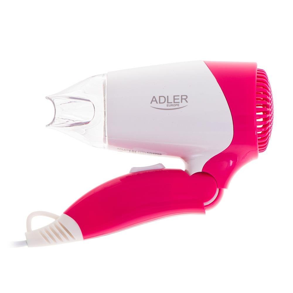 Adler Stufen weiß Haartrockner AD zusammenklappbar Netzstrom rosa 1200,00 W, 2 2259, Kunststoff
