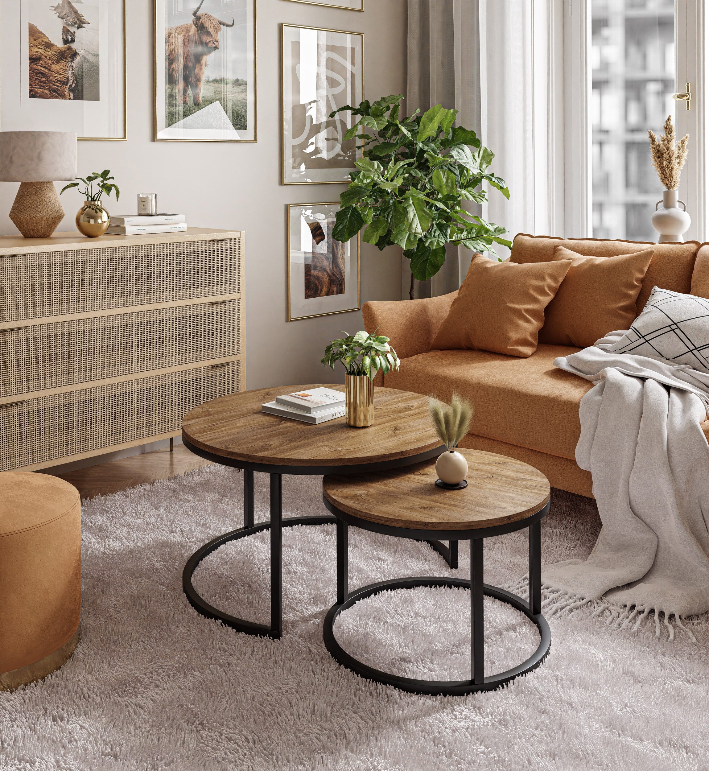 Lookway Couchtisch CIRI 2in1 LOFT Runder günstig online kaufen
