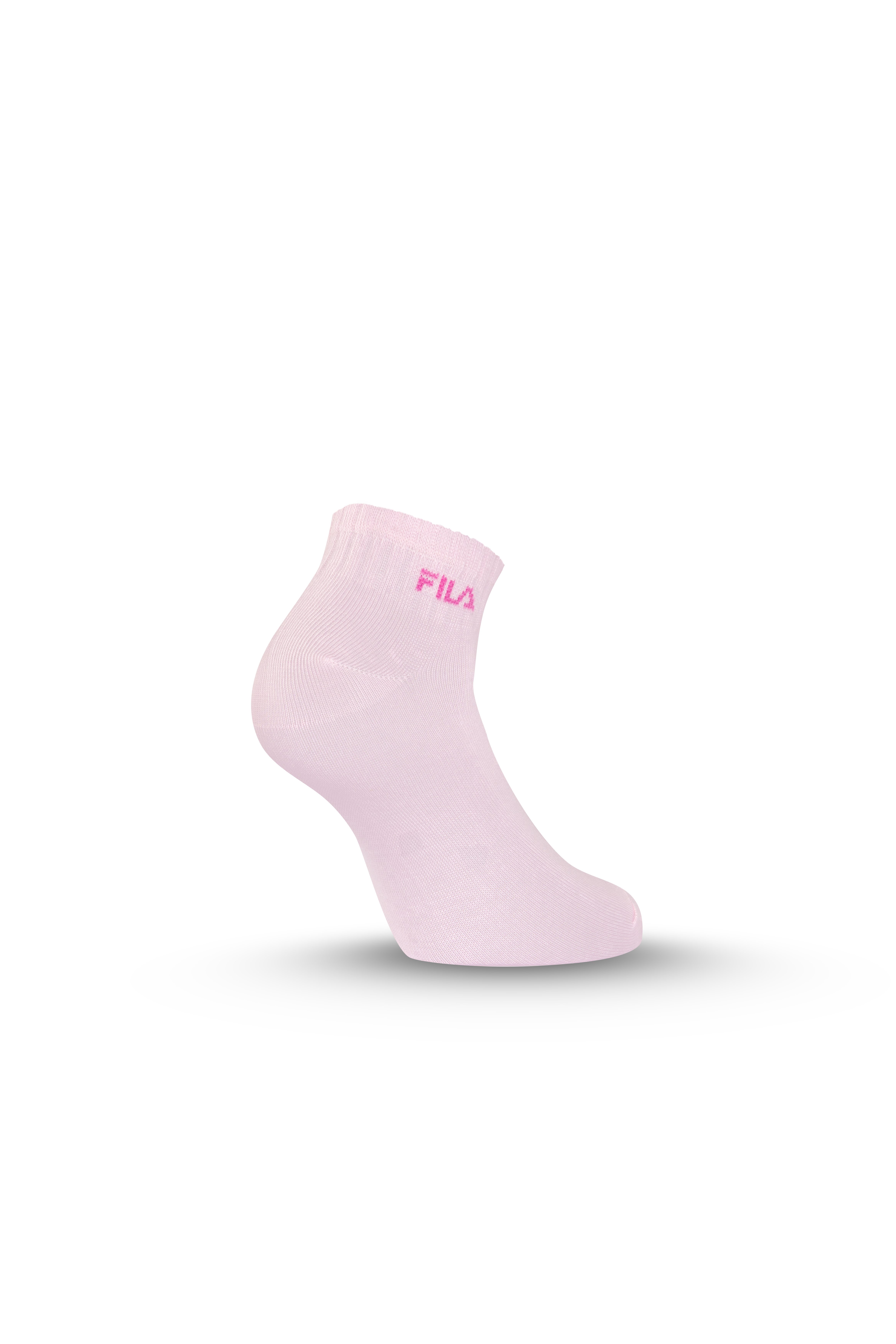 Fila Kurzsocken (3 Paar) Cotton-Mix, Rippenbündchen, Logoschriftzug