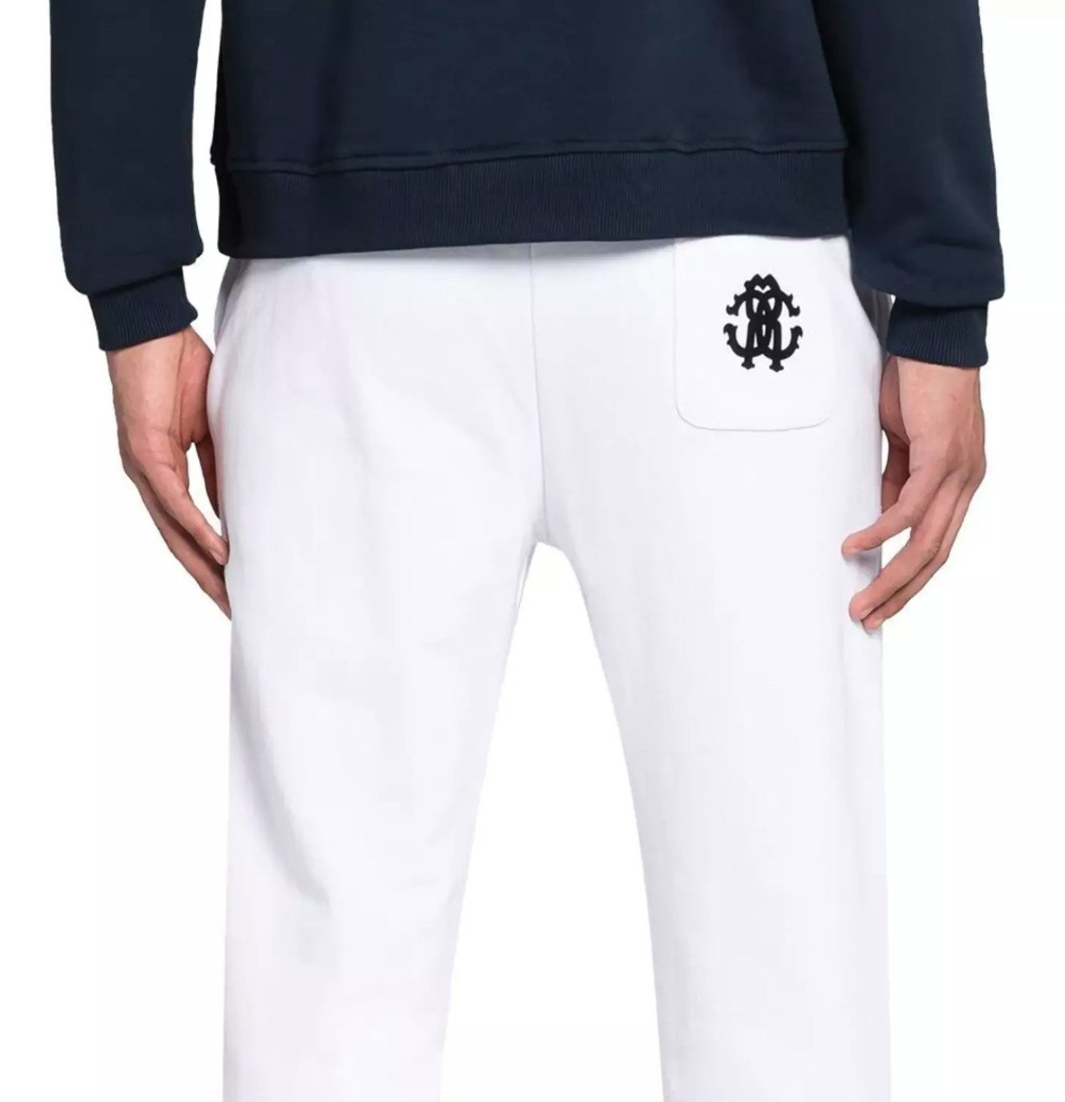 roberto cavalli Jogginghose Firenze RC Monogram Herren Sweatpants Dezentem RC-Monogramm-Print im Laminat-Look