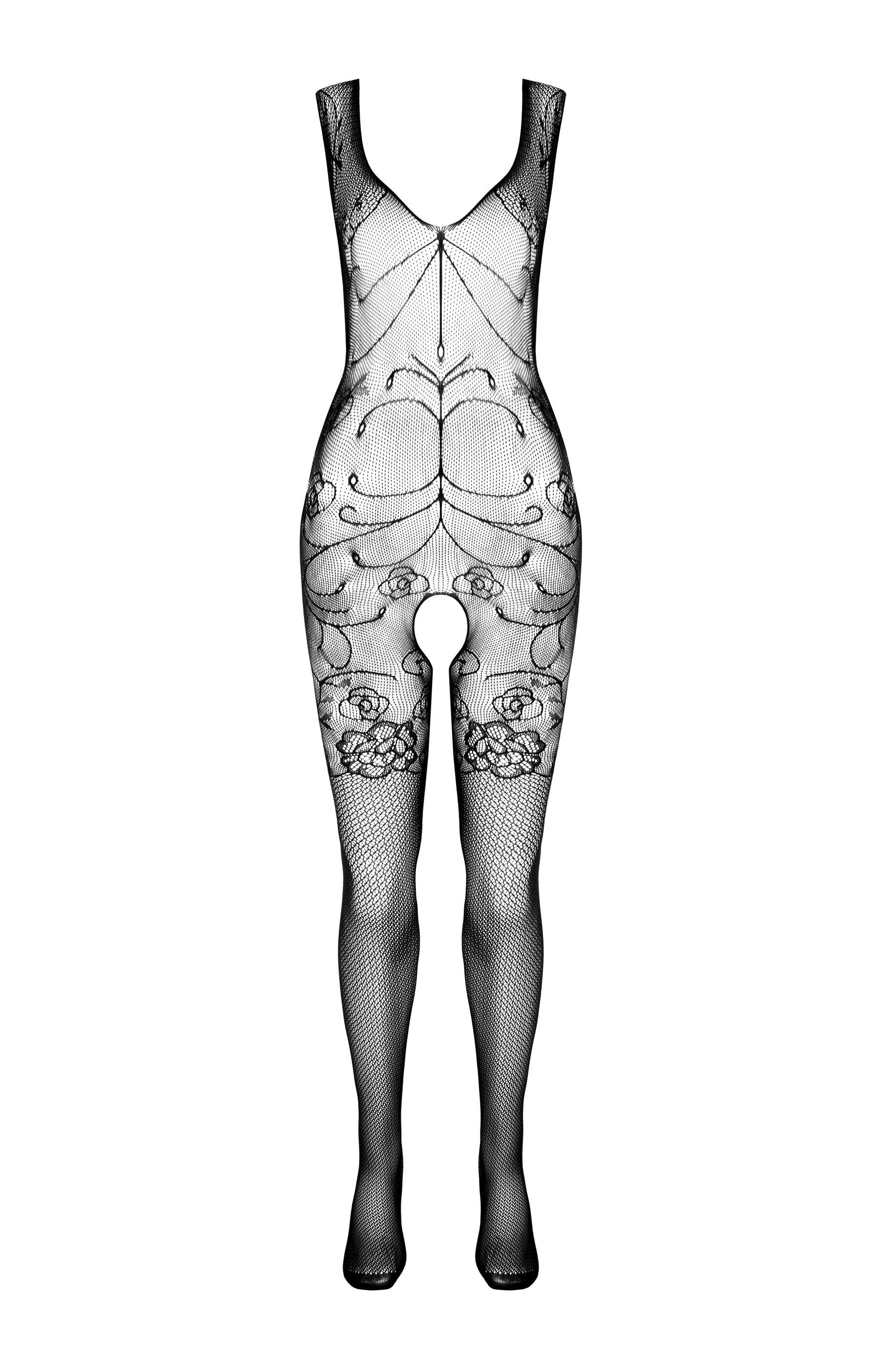 Passion schwarz transparent St) Bodystocking ouvert DEN Catsuit Eco Bodystocking (1 Passion Collection 20