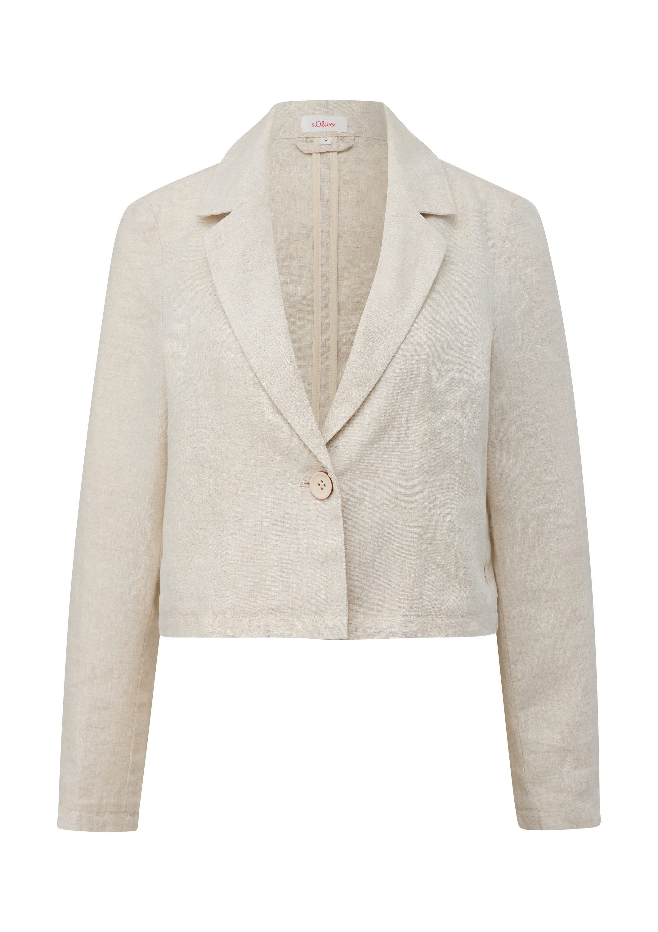s.Oliver Jackenblazer Indoor-Blazer Kurzer Boxy-Blazer aus Leinen günstig online kaufen
