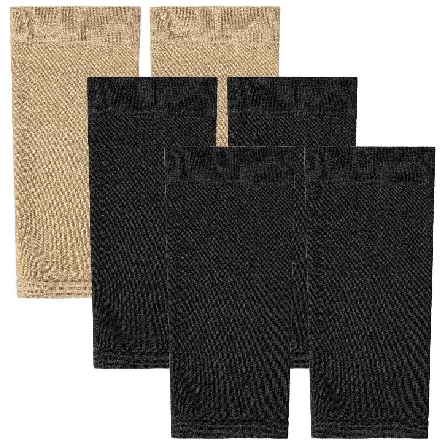 LuxusKollektion Armlinge Tattoo-Abdeckärmel 3 Paar Schwarz/Beige (3-St)