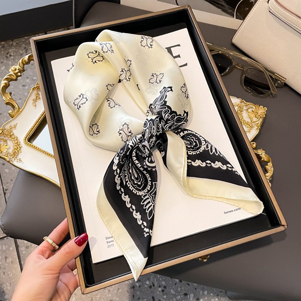 Zaewry Seidentuch Damen Seide Gefühl Schal Halstuch Schal Frauen Seidenschal, (3-St), Seidentuch Scarf Bandana Taschentuch Ansatz Handgelenk – Bild 4 von 4